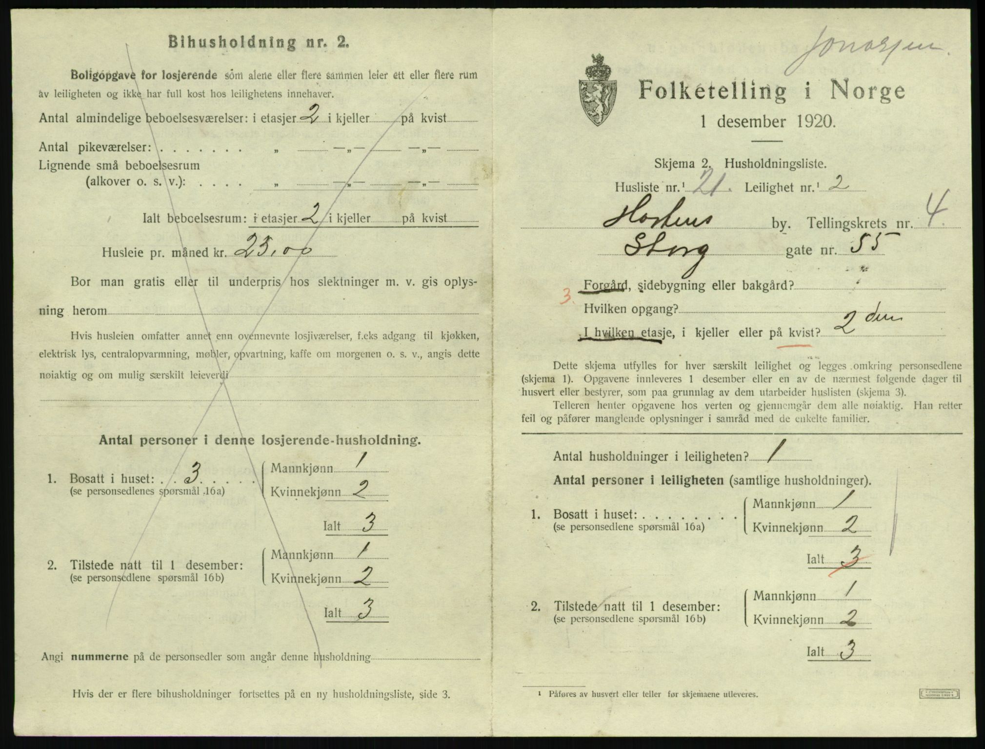 SAKO, 1920 census for Horten, 1920, p. 4897