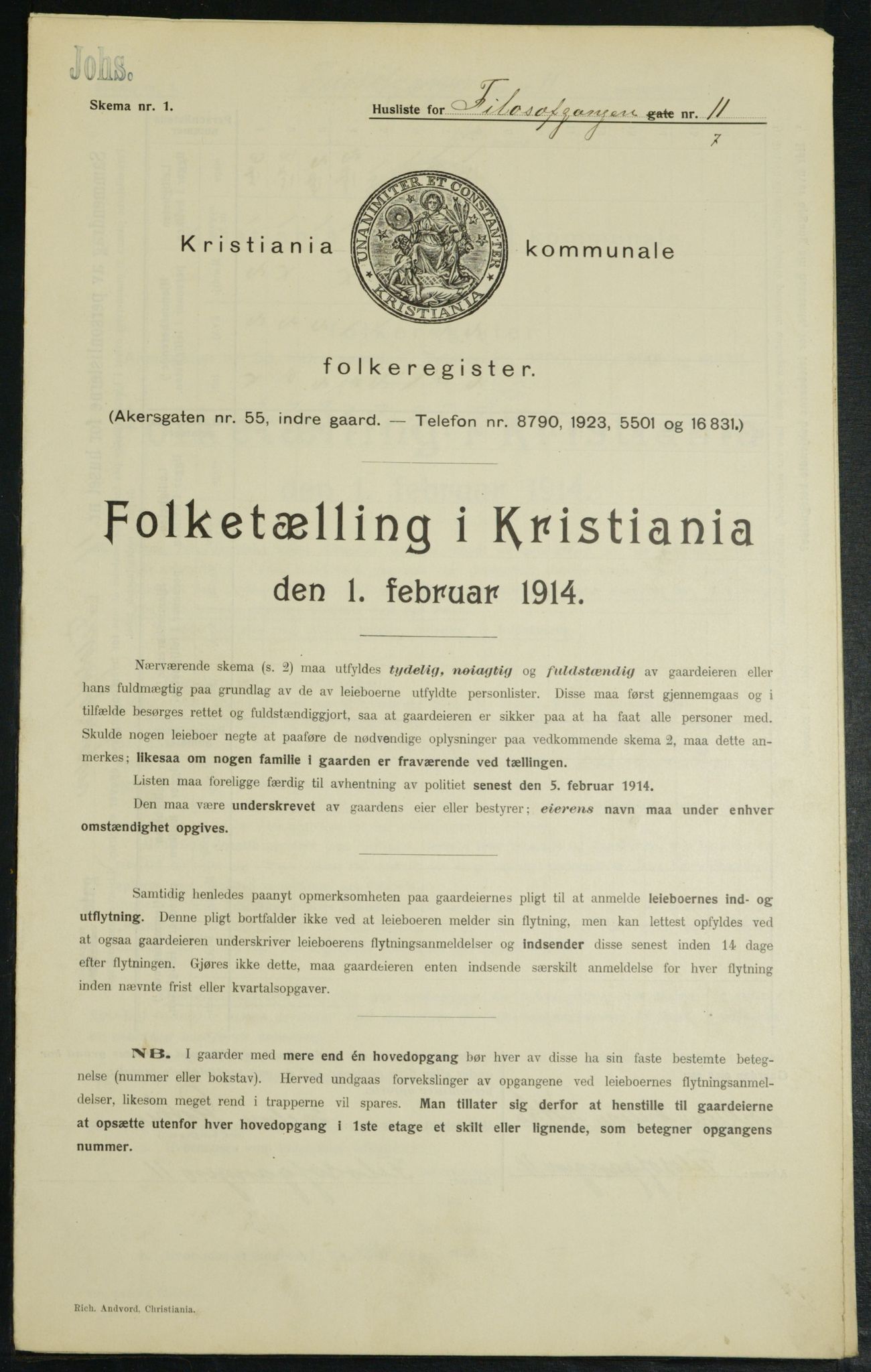 OBA, Municipal Census 1914 for Kristiania, 1914, p. 24422