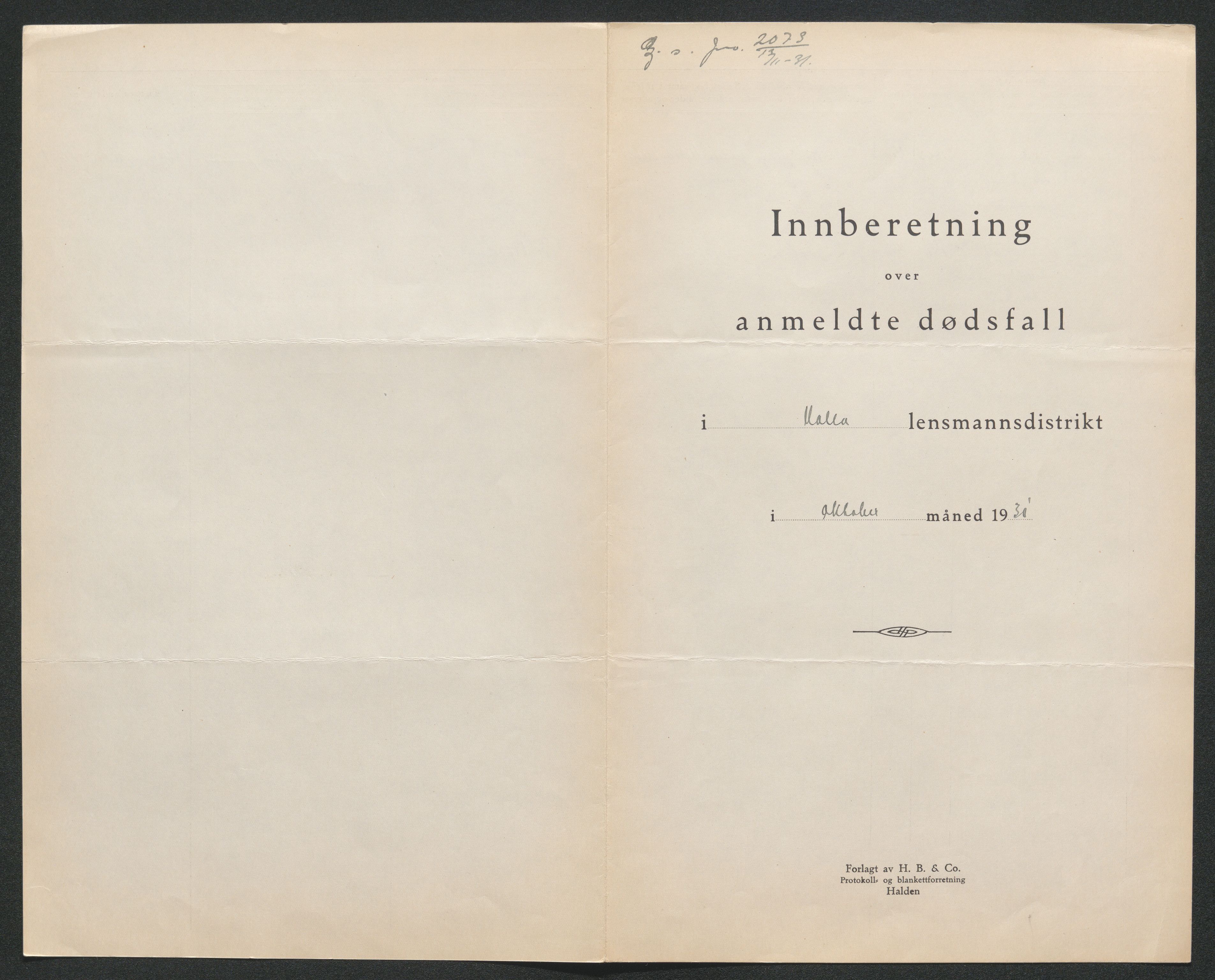 Nedre Telemark sorenskriveri, SAKO/A-135/H/Ha/Hab/L0008: Dødsfallsfortegnelser
, 1931-1935, p. 30