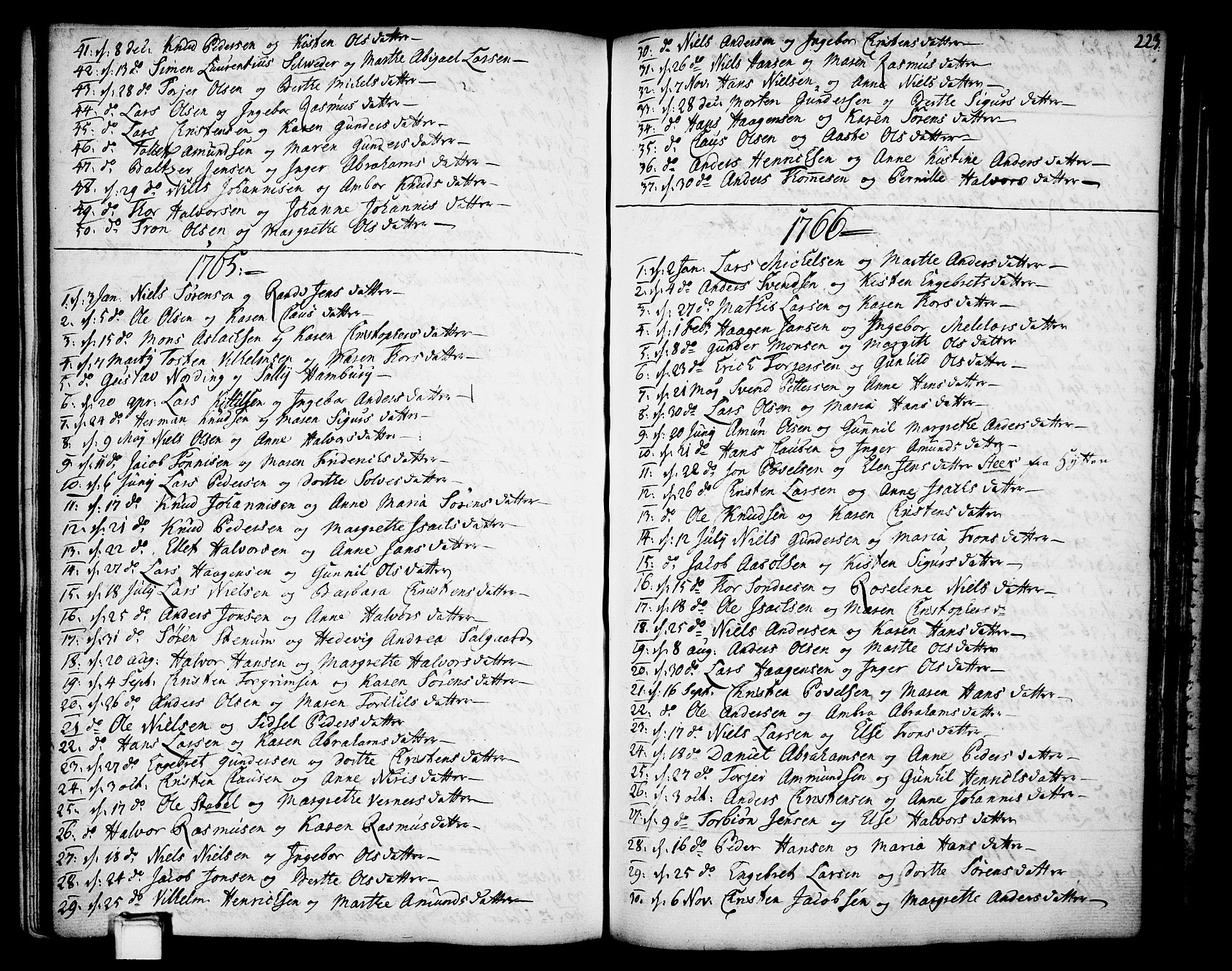 Gjerpen kirkebøker, SAKO/A-265/F/Fa/L0002: Parish register (official) no. I 2, 1747-1795, p. 223