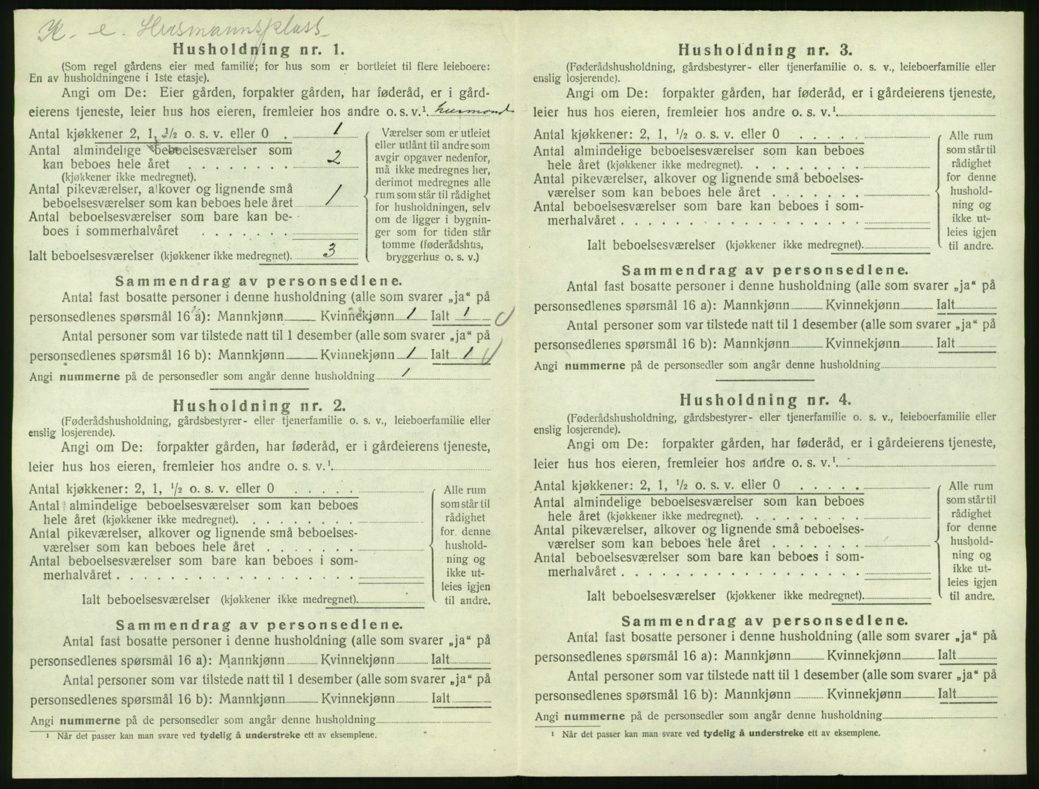 SAT, 1920 census for Veøy, 1920, p. 766