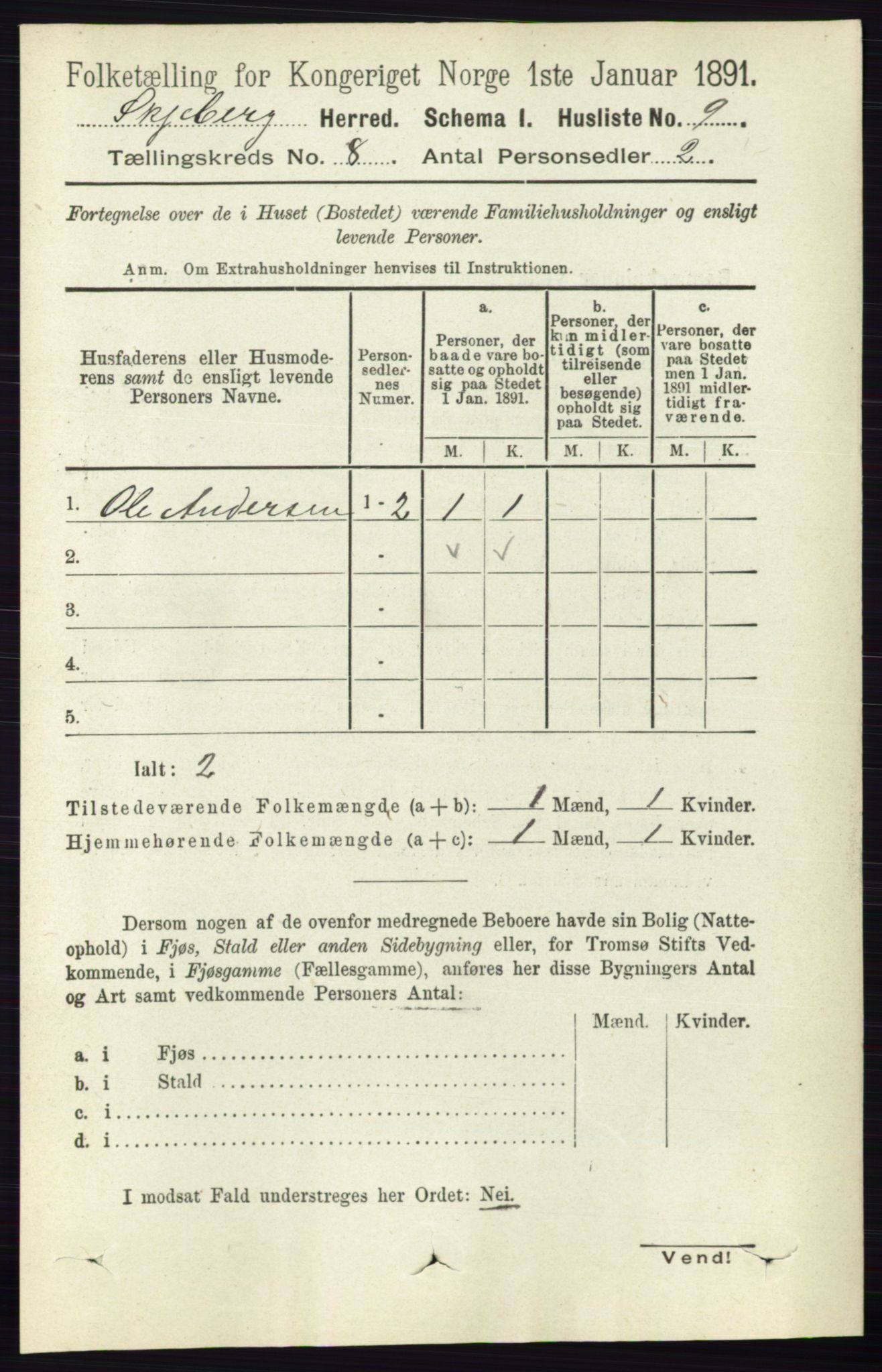 RA, 1891 census for 0115 Skjeberg, 1891, p. 3878