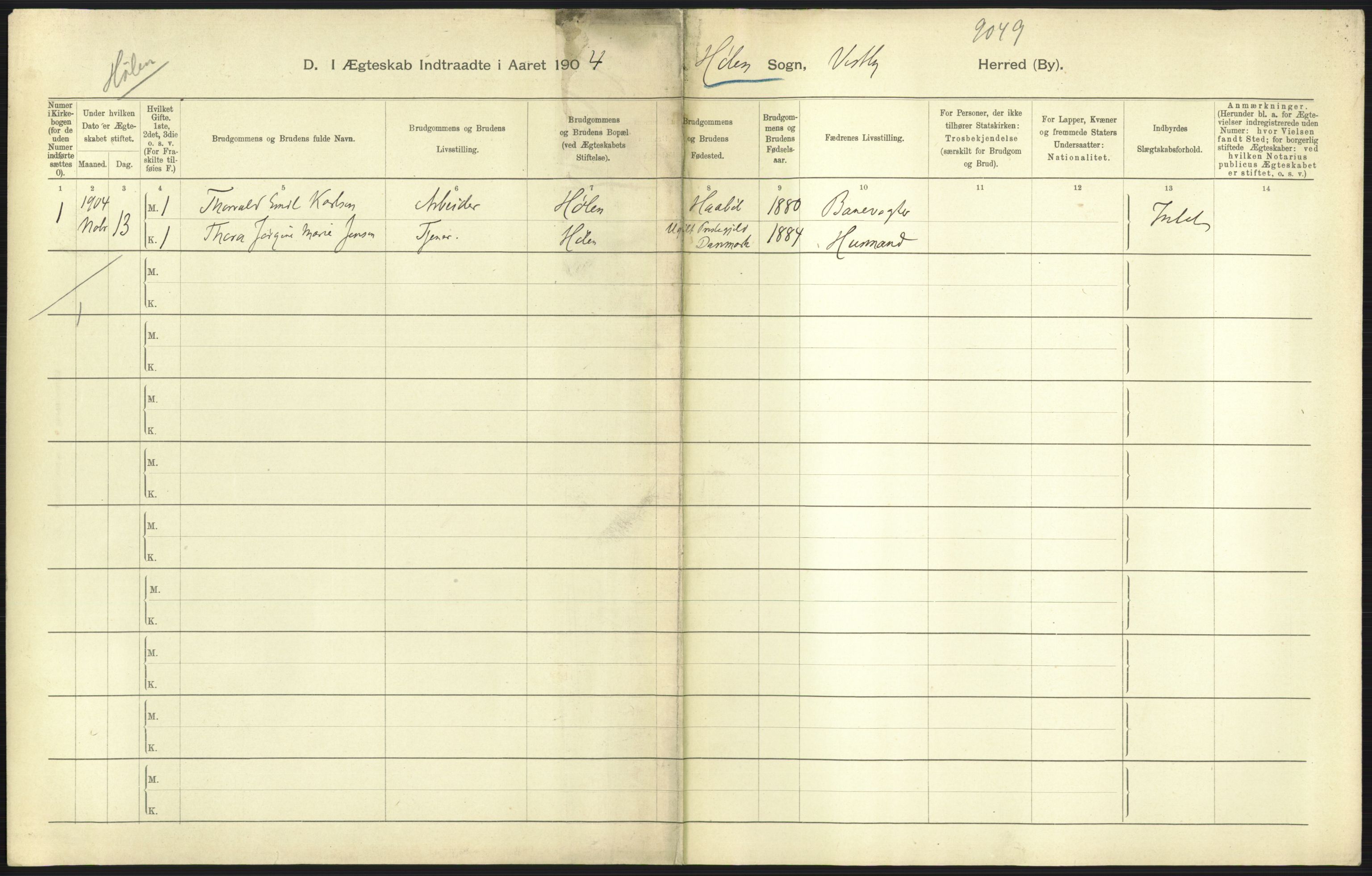 Statistisk sentralbyrå, Sosiodemografiske emner, Befolkning, AV/RA-S-2228/D/Df/Dfa/Dfab/L0002: Akershus amt: Fødte, gifte, døde, 1904, p. 559