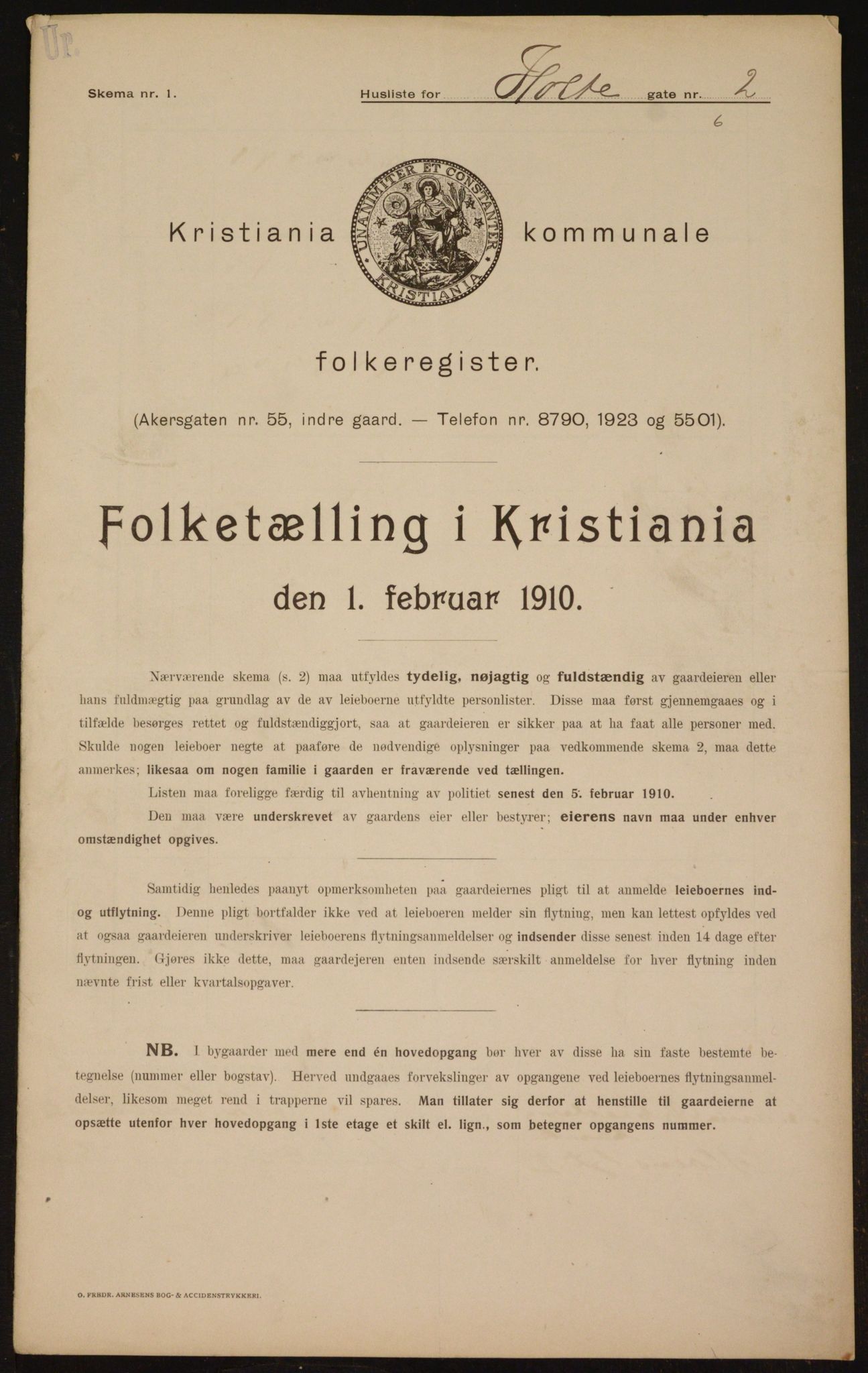 OBA, Municipal Census 1910 for Kristiania, 1910, p. 40341