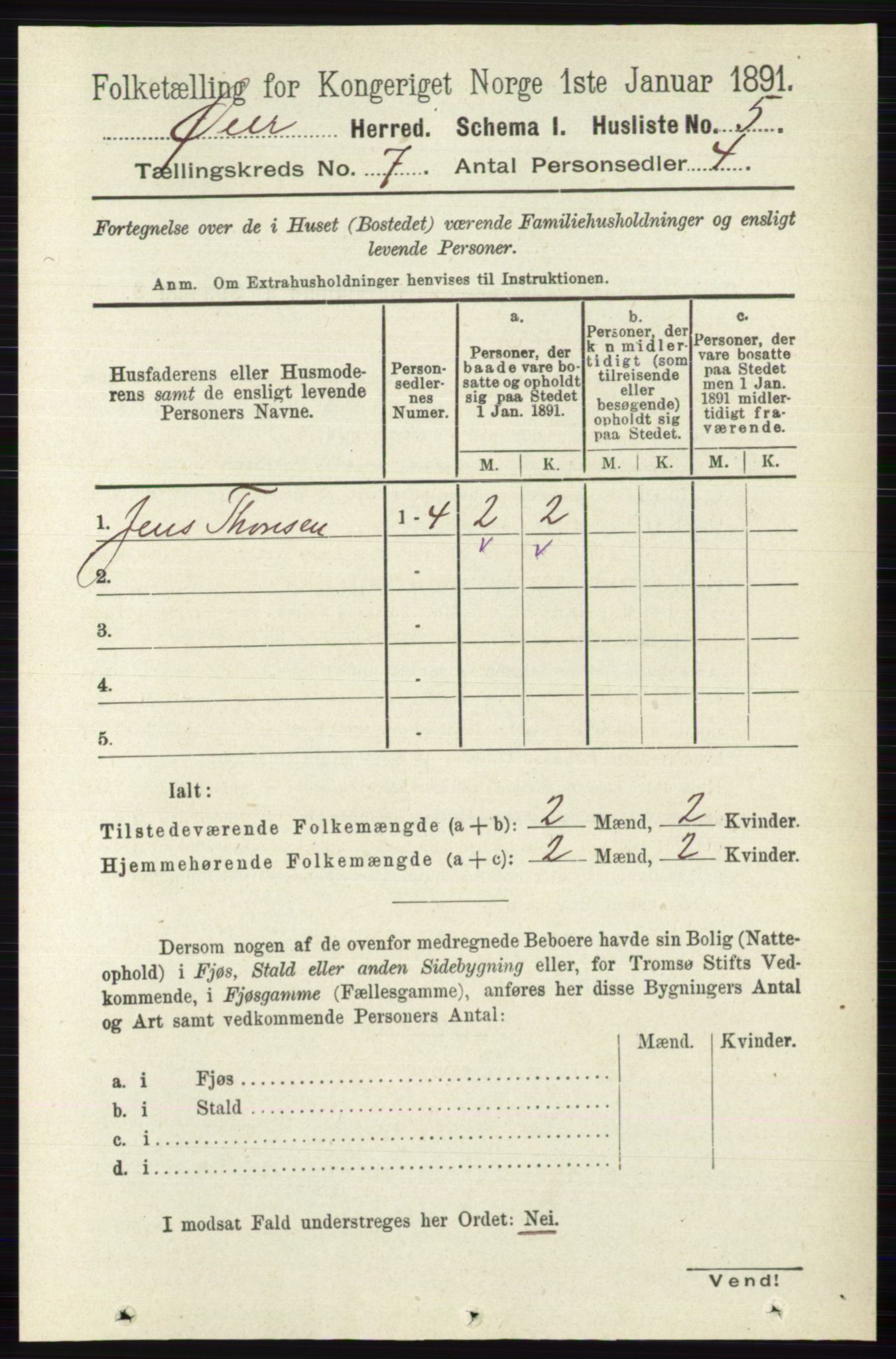 RA, 1891 census for 0521 Øyer, 1891, p. 2447