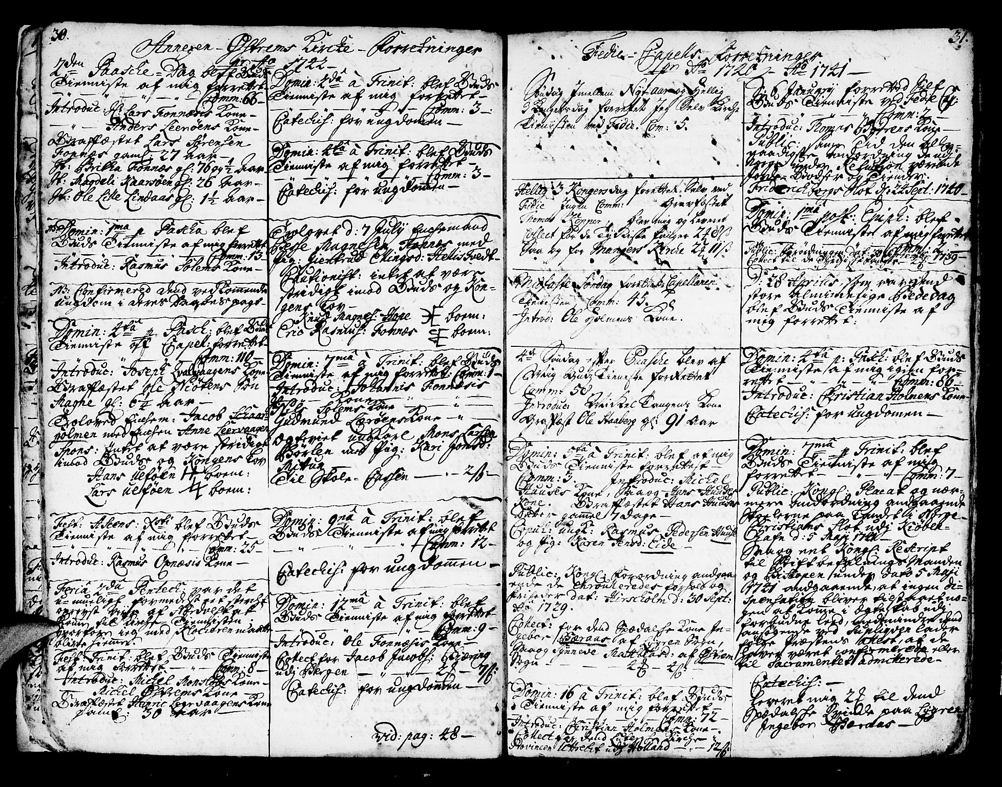 Lindås Sokneprestembete, SAB/A-76701/H/Haa: Parish register (official) no. A 2, 1740-1748, p. 30-31