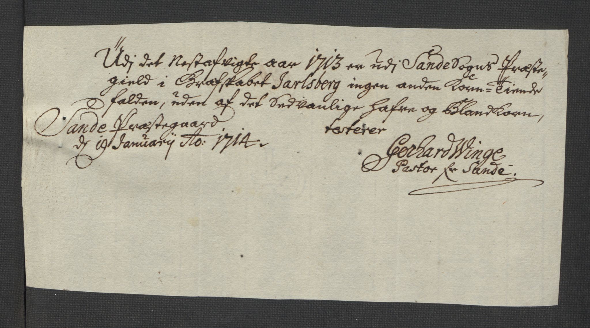 Rentekammeret inntil 1814, Reviderte regnskaper, Fogderegnskap, RA/EA-4092/R32/L1878: Fogderegnskap Jarlsberg grevskap, 1713, p. 134