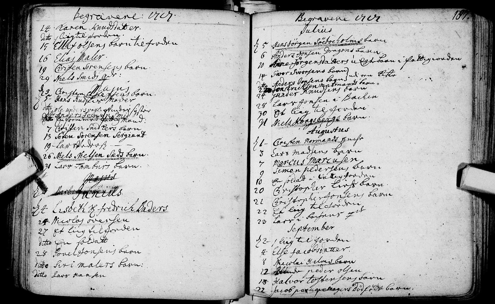 Bragernes kirkebøker, SAKO/A-6/F/Fa/L0003: Parish register (official) no. I 3, 1706-1734, p. 187