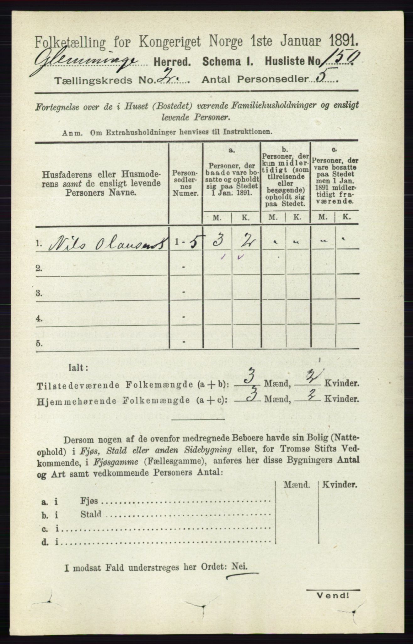 RA, 1891 census for 0132 Glemmen, 1891, p. 567