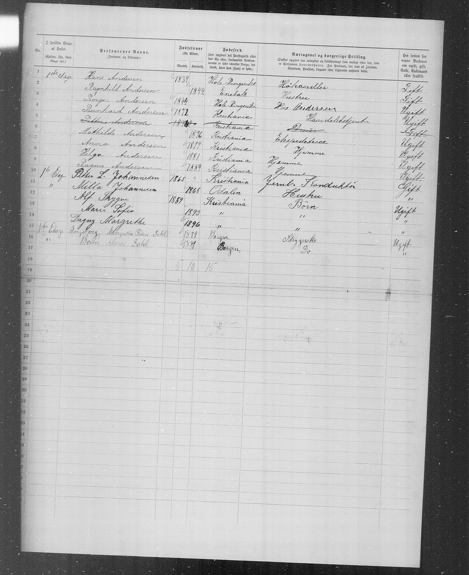 OBA, Municipal Census 1899 for Kristiania, 1899, p. 2666