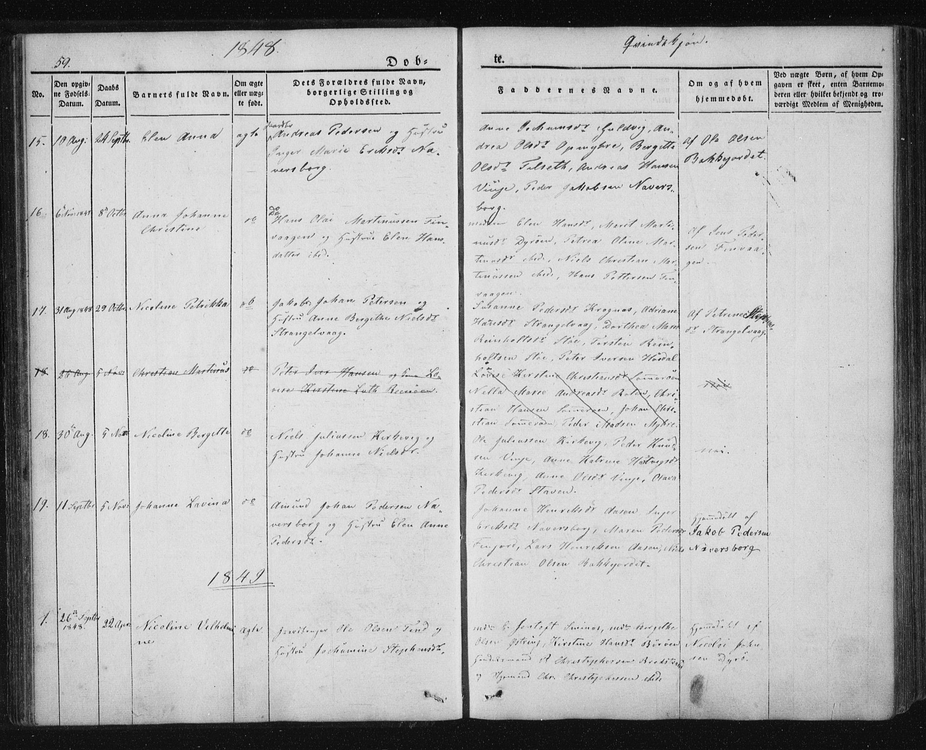 Ministerialprotokoller, klokkerbøker og fødselsregistre - Nordland, AV/SAT-A-1459/893/L1332: Parish register (official) no. 893A05, 1841-1858, p. 59