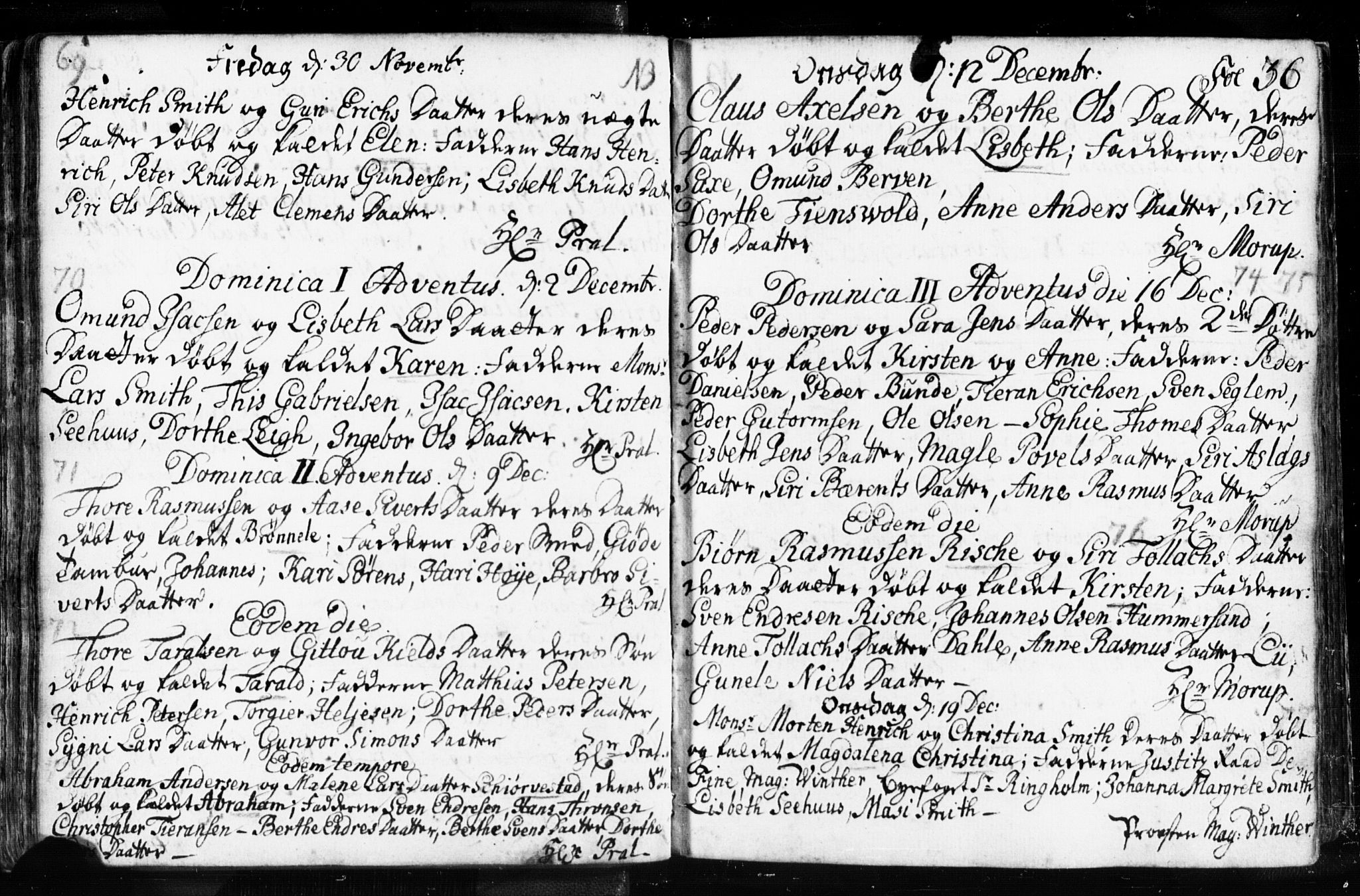 Domkirken sokneprestkontor, SAST/A-101812/001/30/30BB/L0003: Parish register (copy) no. B 3, 1733-1751, p. 36