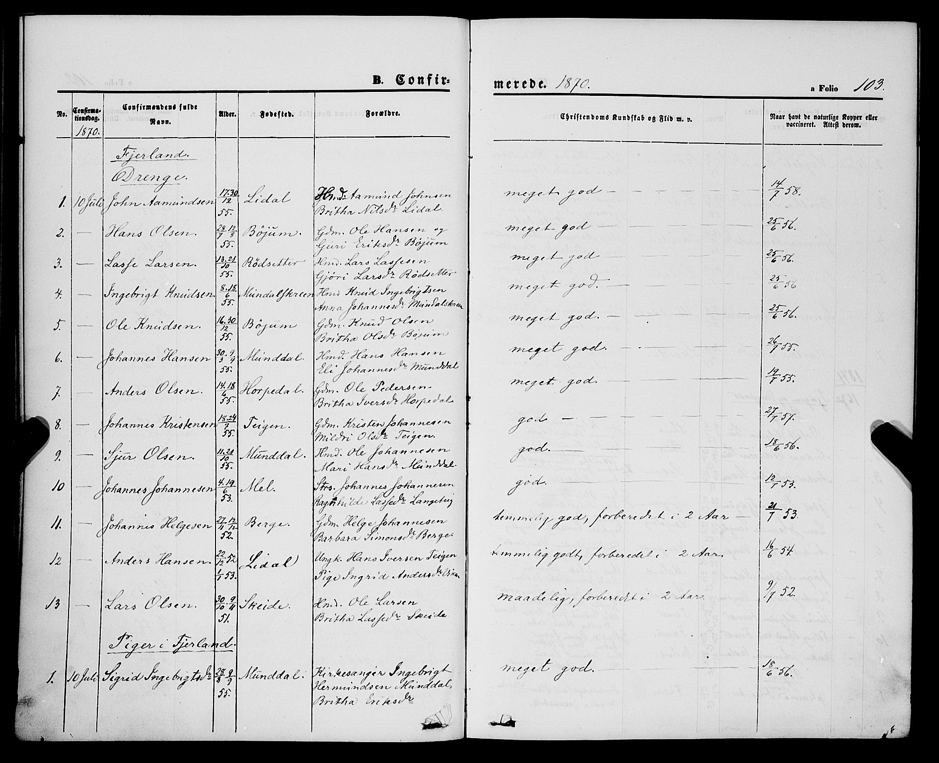 Balestrand sokneprestembete, AV/SAB-A-79601/H/Haa/Haaa/L0003: Parish register (official) no. A 3, 1867-1878, p. 103