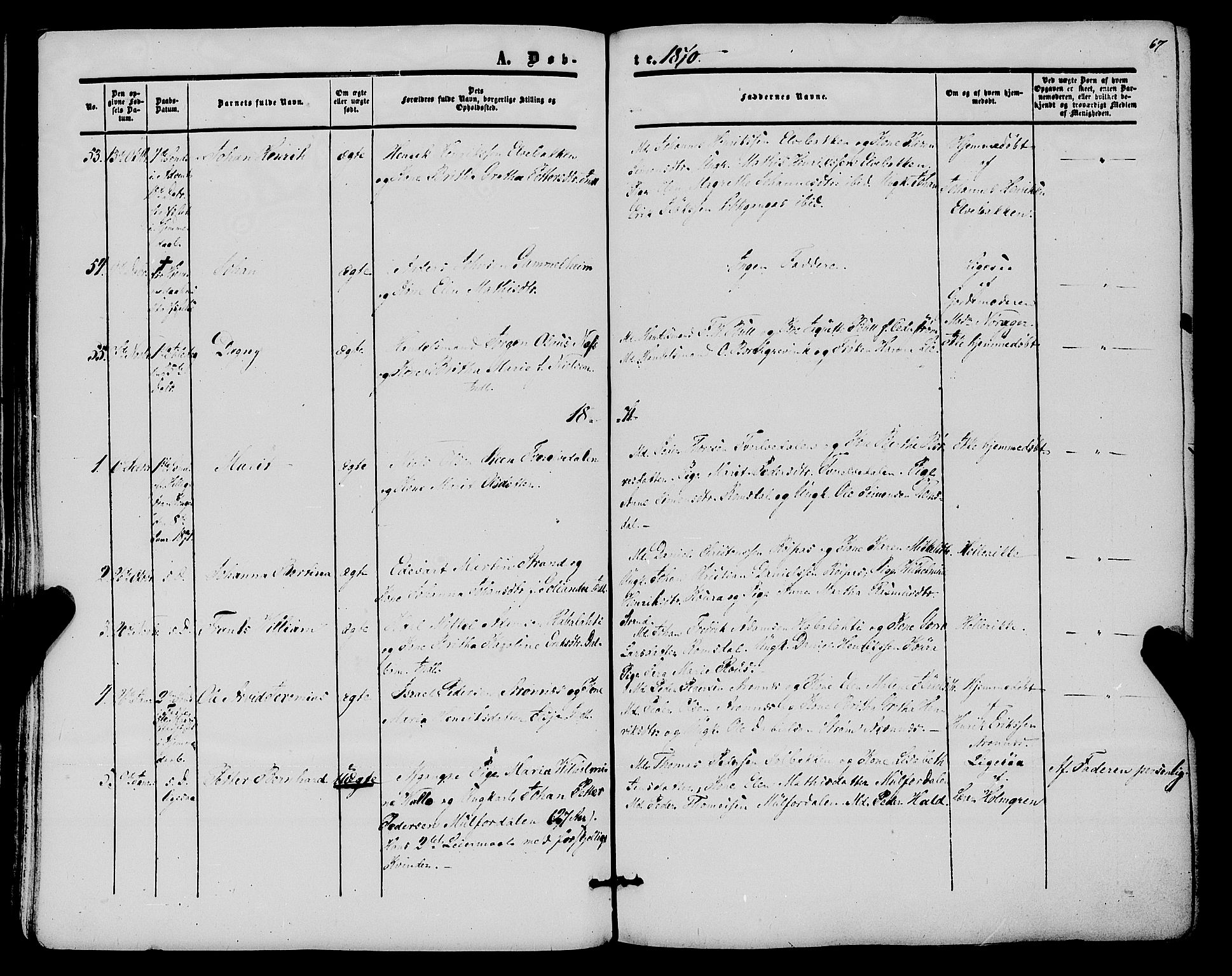 Alta sokneprestkontor, SATØ/S-1338/H/Ha/L0001.kirke: Parish register (official) no. 1, 1858-1878, p. 67