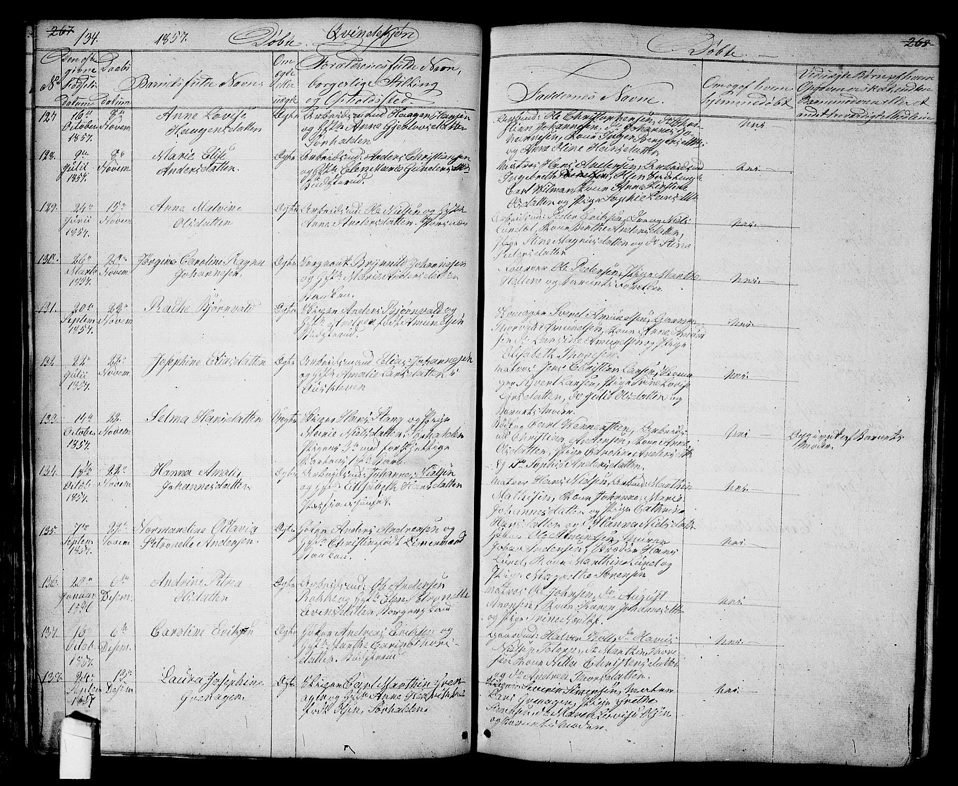 Halden prestekontor Kirkebøker, AV/SAO-A-10909/G/Ga/L0005a: Parish register (copy) no. 5A, 1855-1864, p. 134