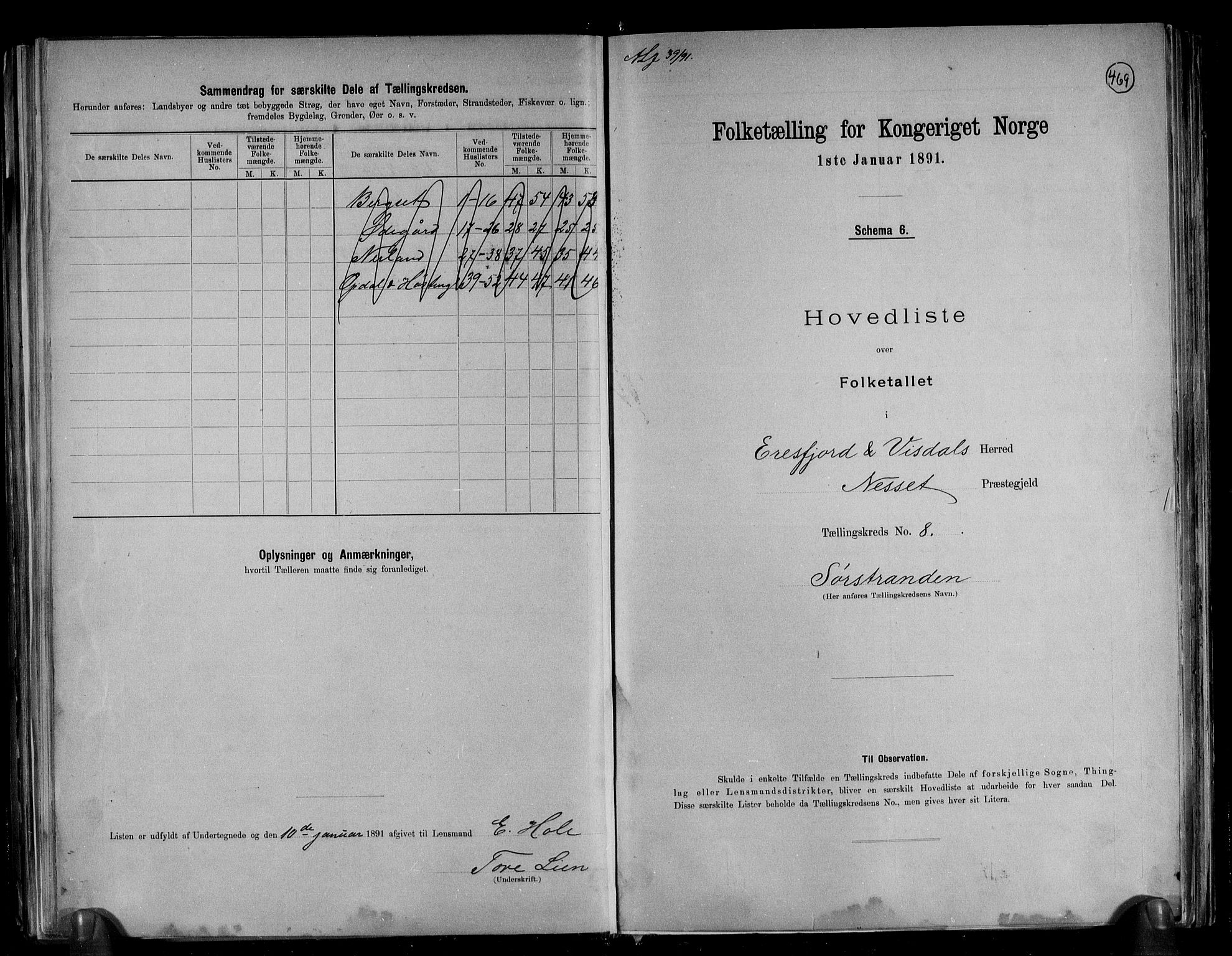 RA, 1891 census for 1542 Eresfjord og Vistdal, 1891, p. 19