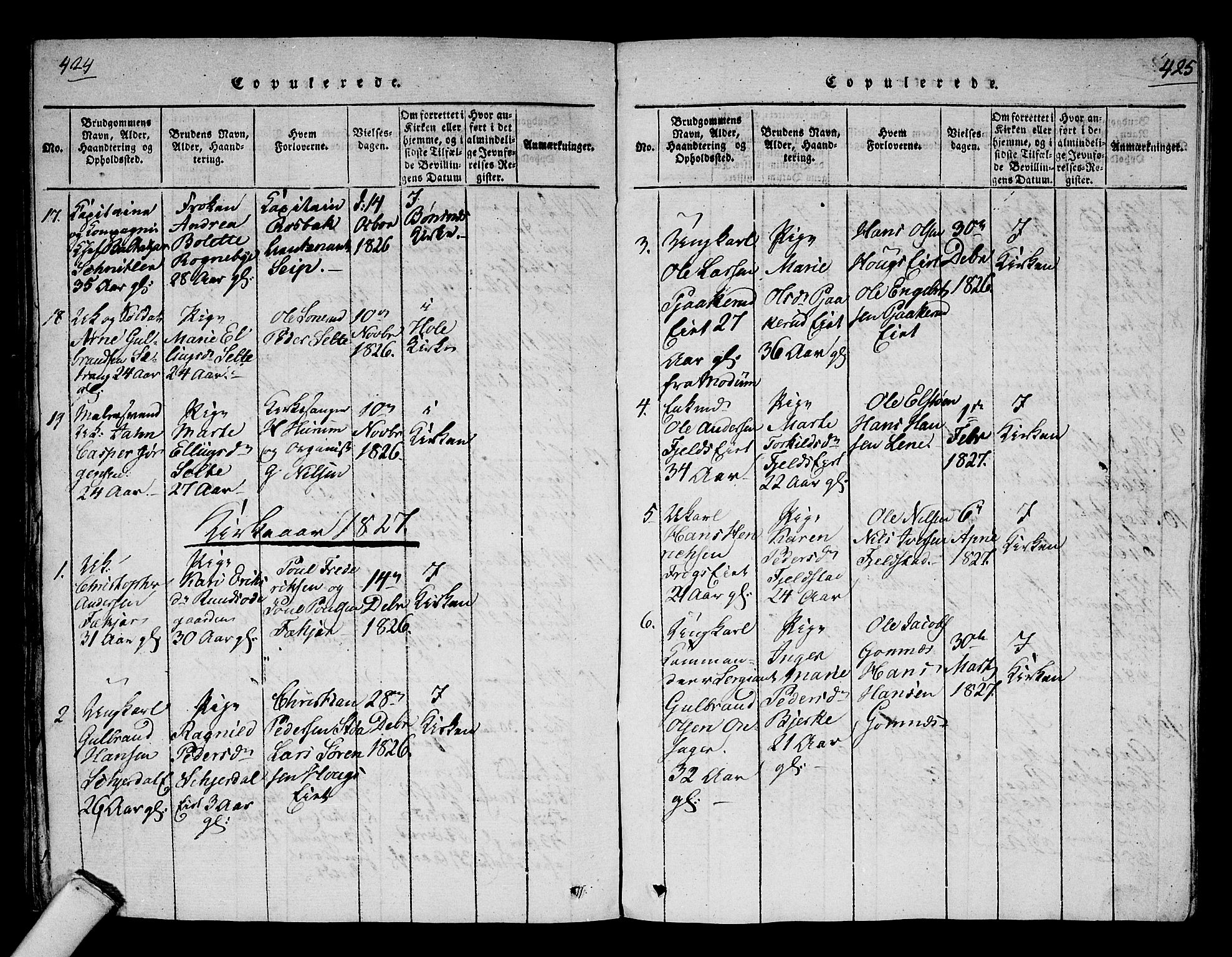 Hole kirkebøker, SAKO/A-228/F/Fa/L0004: Parish register (official) no. I 4, 1814-1833, p. 424-425