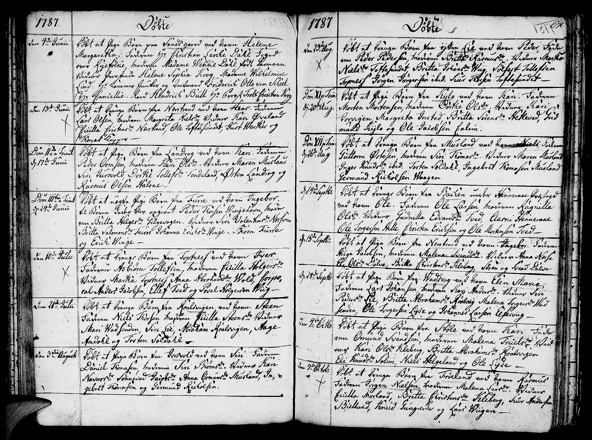 Nedstrand sokneprestkontor, SAST/A-101841/01/IV: Parish register (official) no. A 4, 1779-1795, p. 67