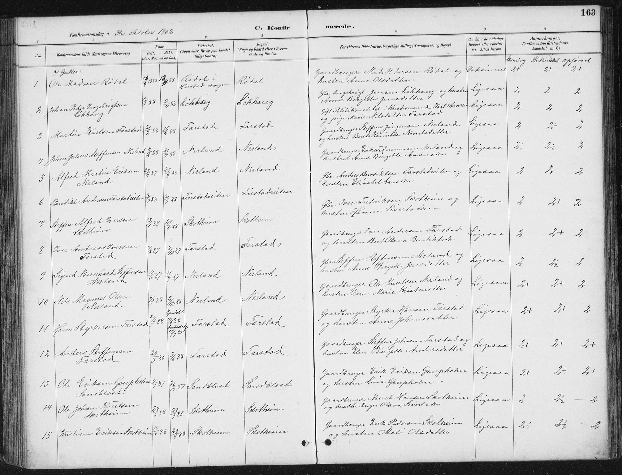 Ministerialprotokoller, klokkerbøker og fødselsregistre - Møre og Romsdal, SAT/A-1454/567/L0783: Parish register (copy) no. 567C03, 1887-1903, p. 163