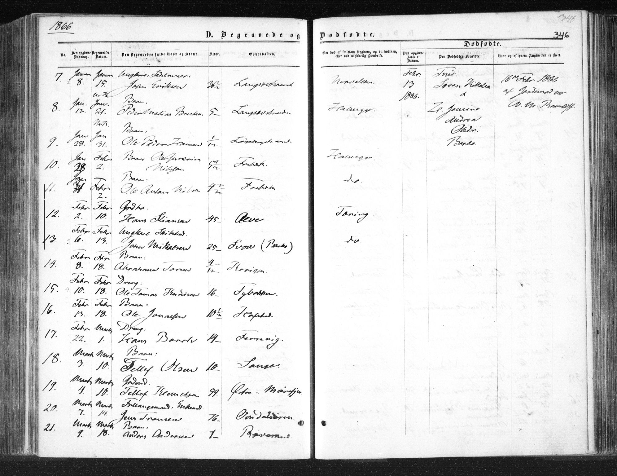 Tromøy sokneprestkontor, SAK/1111-0041/F/Fa/L0007: Parish register (official) no. A 7, 1864-1869, p. 346