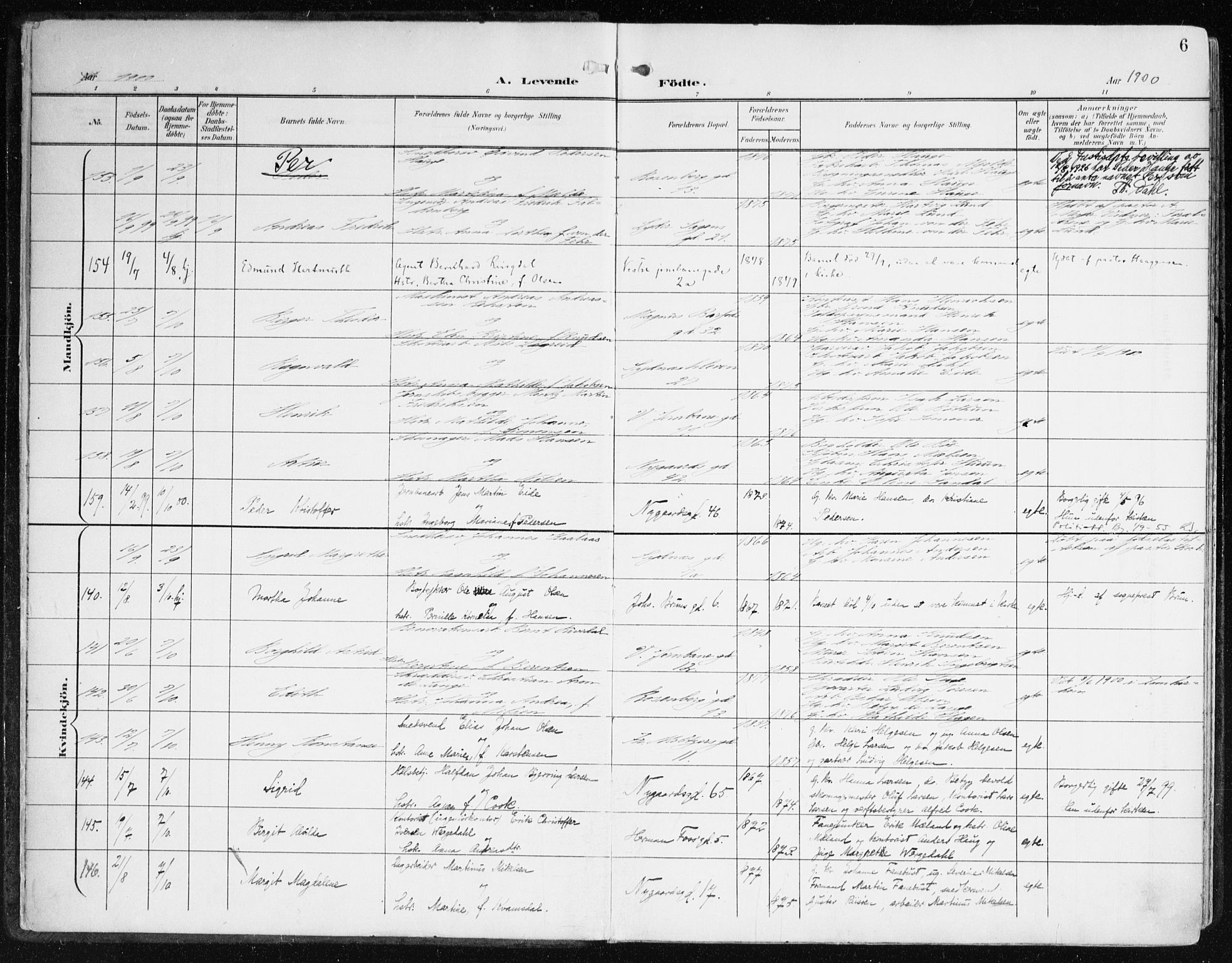 Johanneskirken sokneprestembete, AV/SAB-A-76001/H/Haa/L0002: Parish register (official) no. A 2, 1900-1912, p. 6