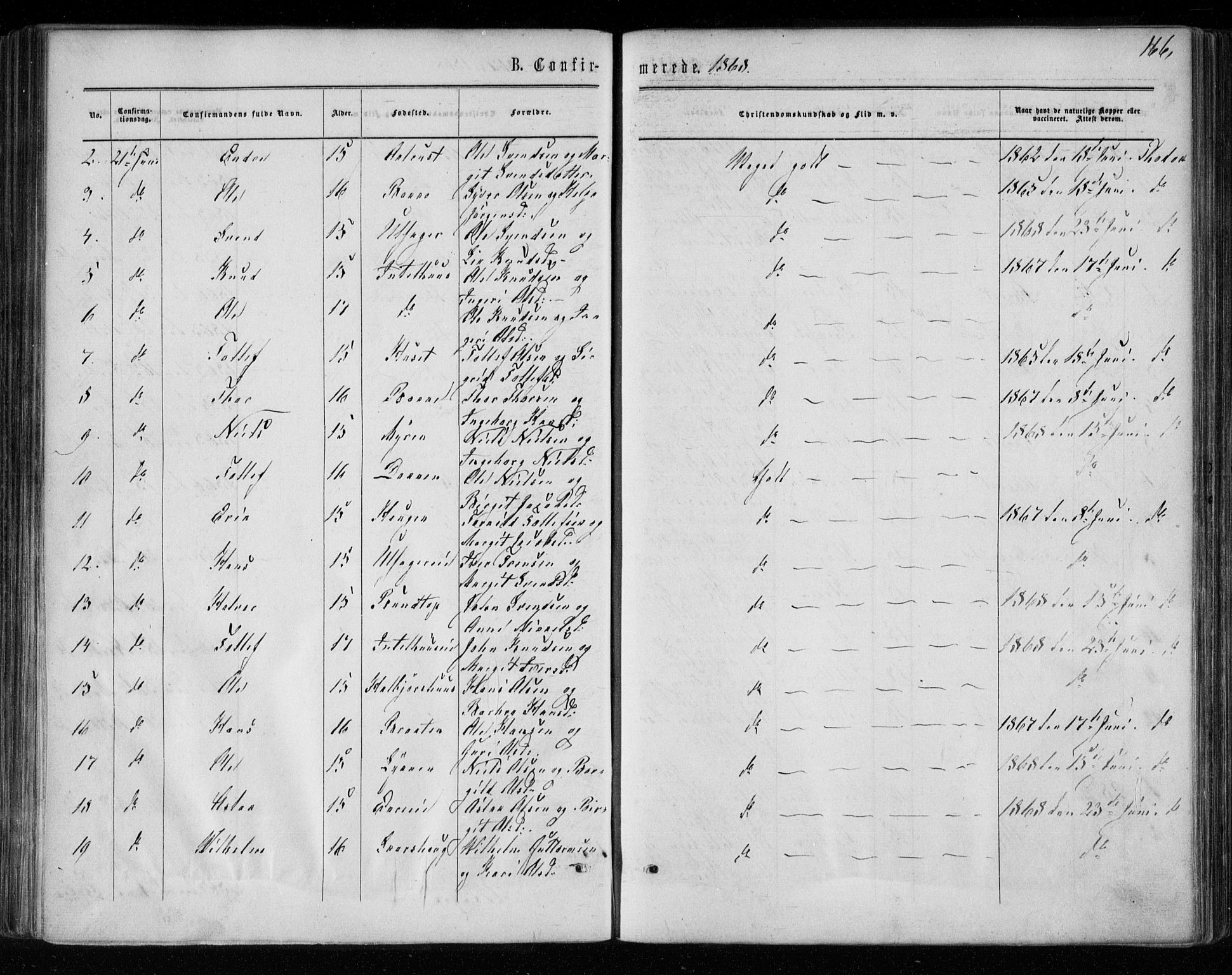 Gol kirkebøker, SAKO/A-226/F/Fa/L0003: Parish register (official) no. I 3, 1863-1875, p. 166