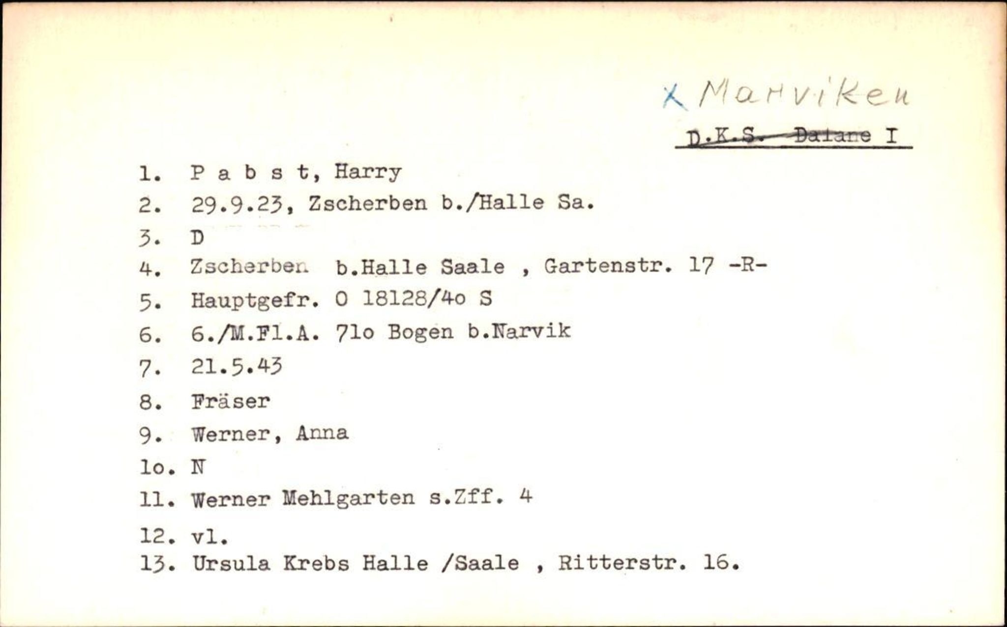 Hjemsendte tyskere , RA/RAFA-6487/D/Da/L0003: Krause- Pauletta, 1945-1947, p. 1100