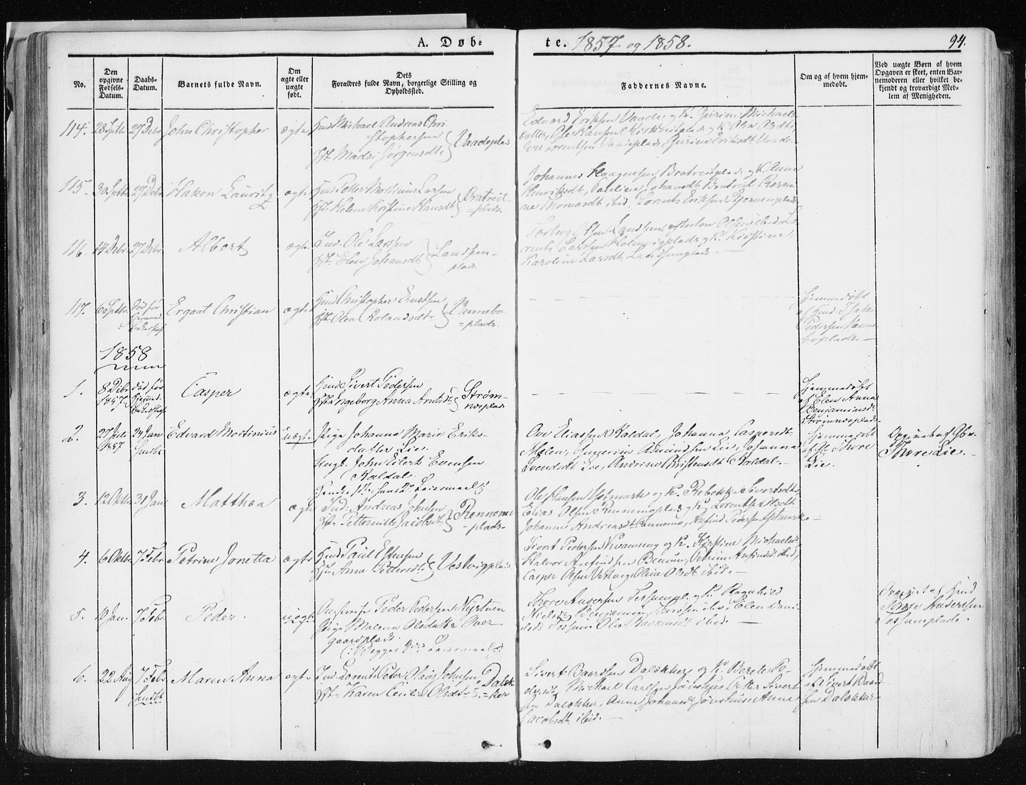 Ministerialprotokoller, klokkerbøker og fødselsregistre - Nord-Trøndelag, SAT/A-1458/741/L0393: Parish register (official) no. 741A07, 1849-1863, p. 94
