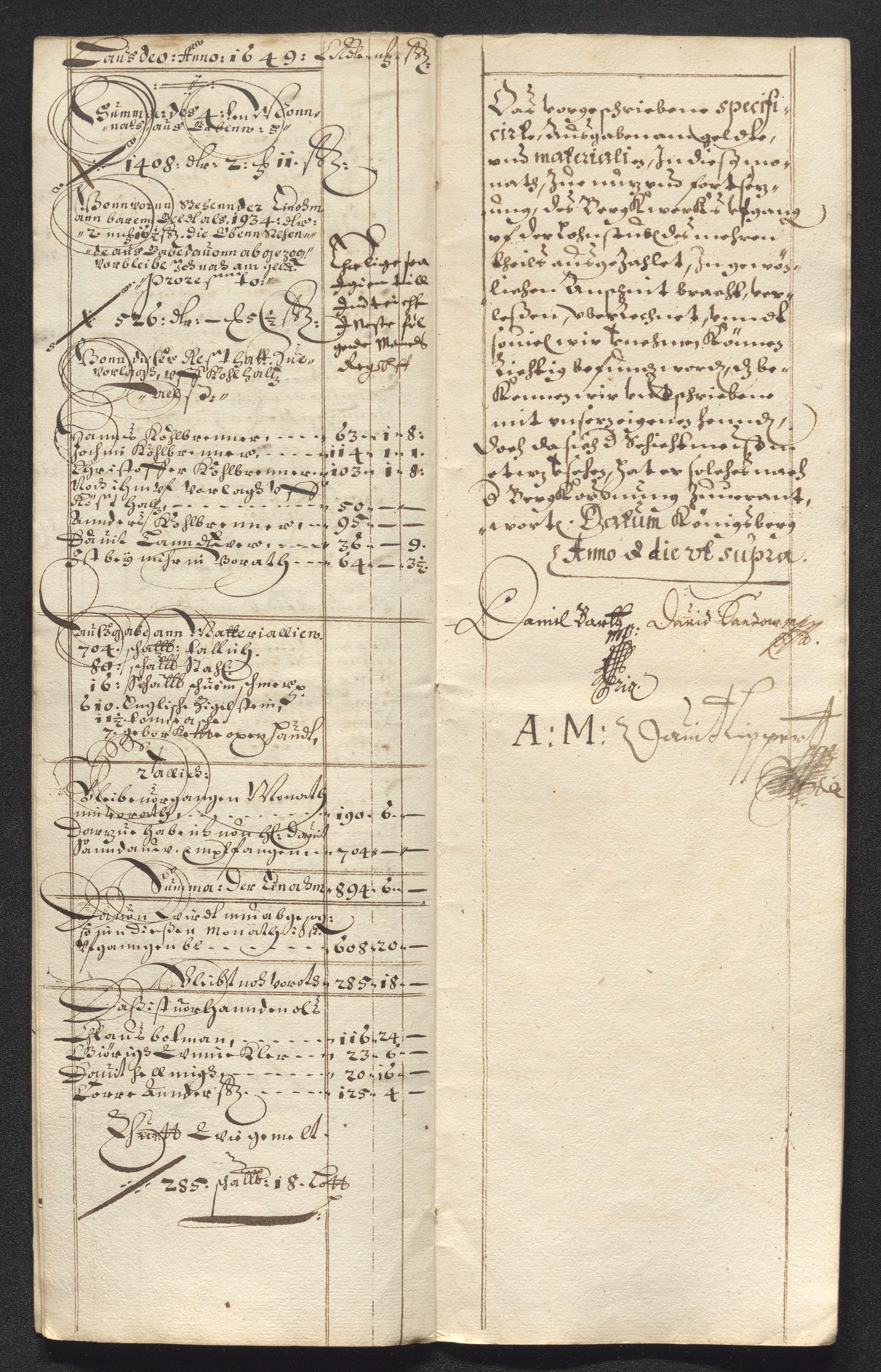 Kongsberg Sølvverk 1623-1816, SAKO/EA-3135/001/D/Dc/Dcd/L0023: Utgiftsregnskap for gruver m.m., 1649, p. 594