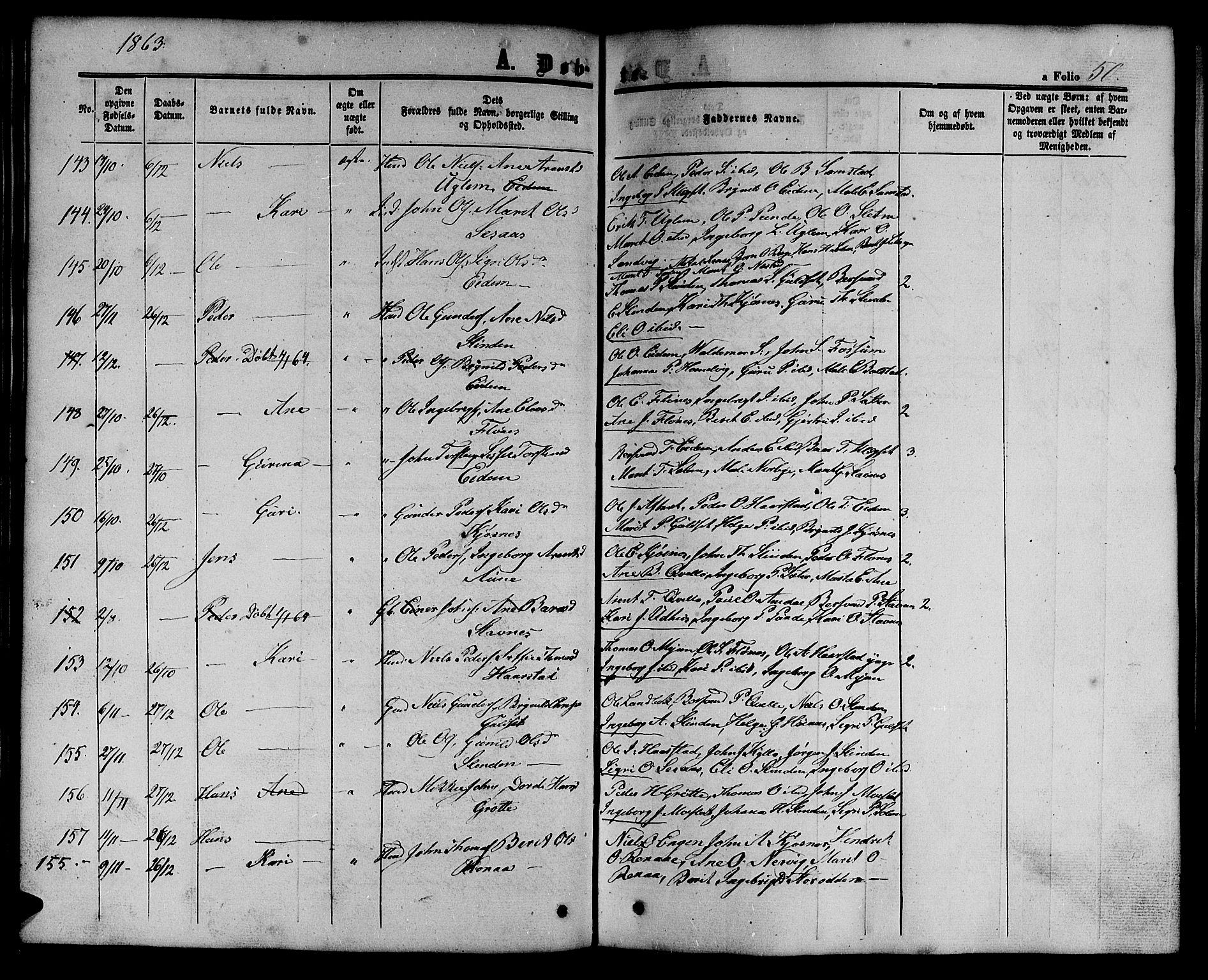 Ministerialprotokoller, klokkerbøker og fødselsregistre - Sør-Trøndelag, SAT/A-1456/695/L1155: Parish register (copy) no. 695C06, 1859-1868, p. 50