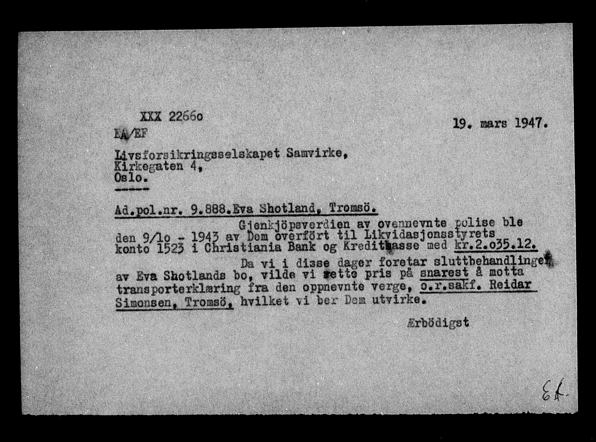 Justisdepartementet, Tilbakeføringskontoret for inndratte formuer, AV/RA-S-1564/H/Hc/Hcb/L0915: --, 1945-1947, p. 489
