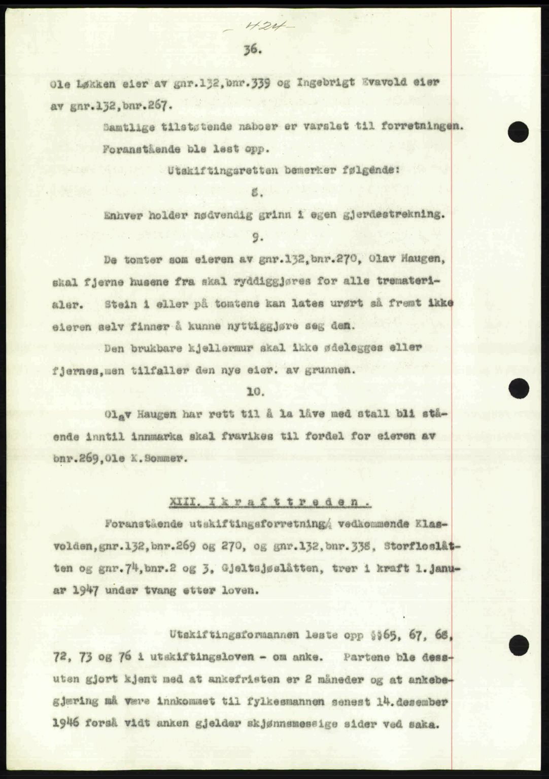 Gauldal sorenskriveri, SAT/A-0014/1/2/2C: Mortgage book no. A2, 1946-1946, Diary no: : 1168/1946