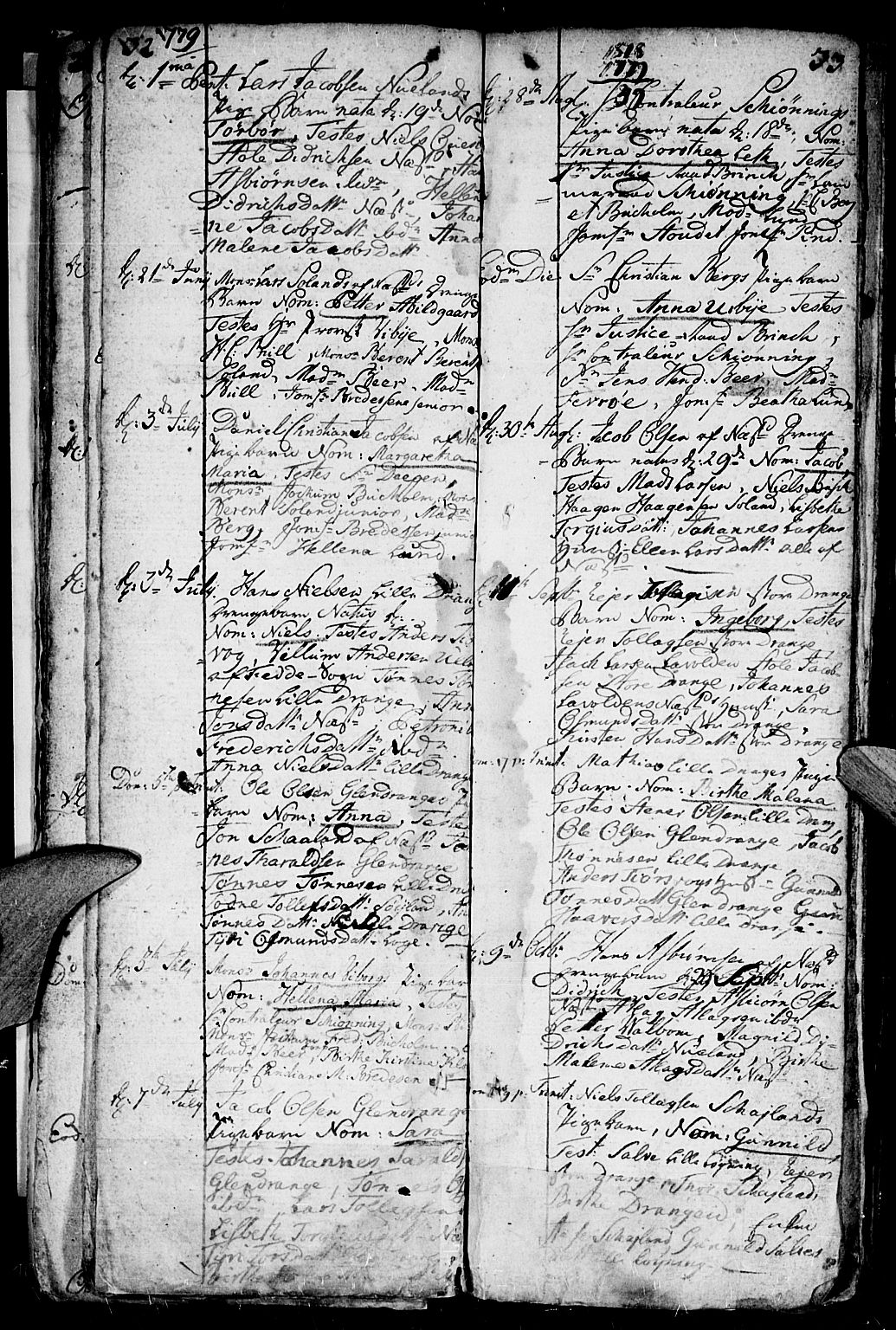 Flekkefjord sokneprestkontor, SAK/1111-0012/F/Fa/Fac/L0001: Parish register (official) no. A 1, 1773-1806, p. 32-33