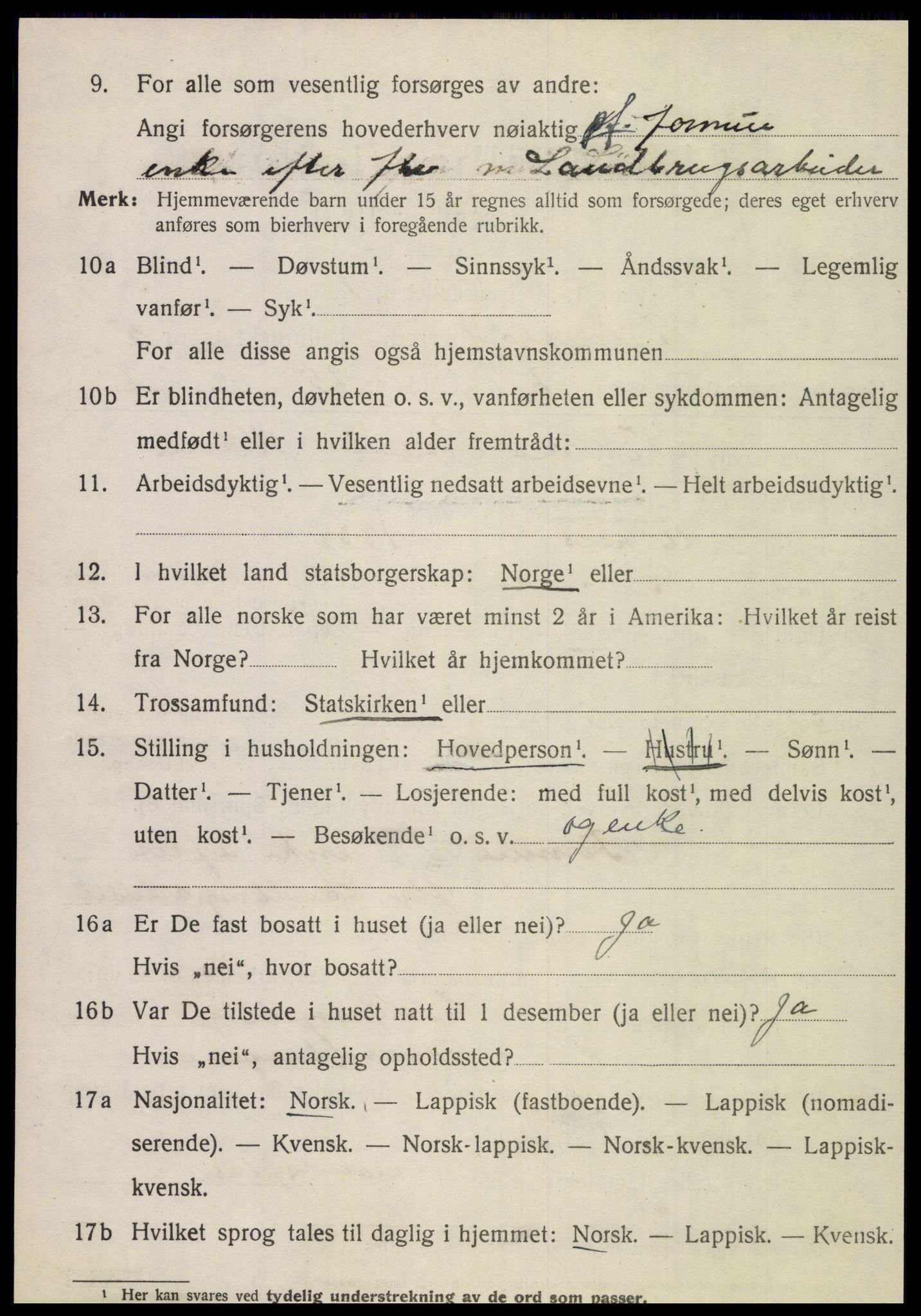 SAT, 1920 census for Gildeskål, 1920, p. 4145