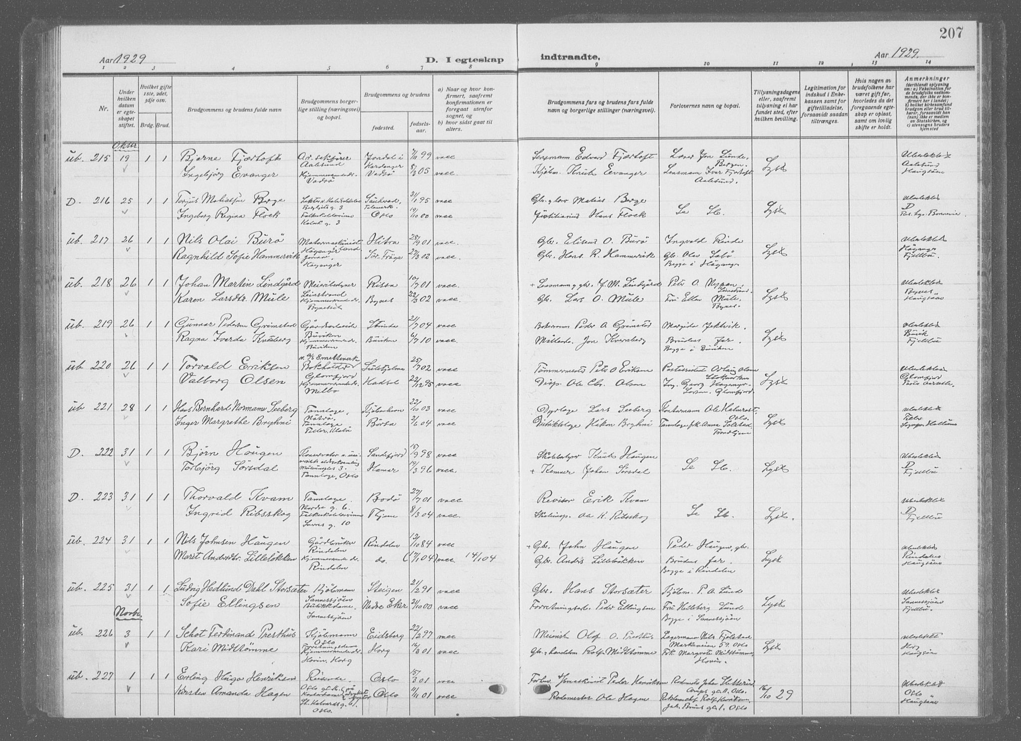 Ministerialprotokoller, klokkerbøker og fødselsregistre - Sør-Trøndelag, AV/SAT-A-1456/601/L0098: Parish register (copy) no. 601C16, 1921-1934, p. 207