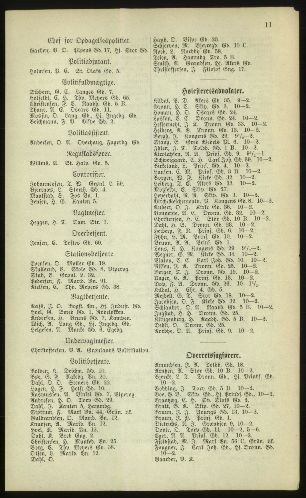 Kristiania/Oslo adressebok, PUBL/-, 1880, p. 11