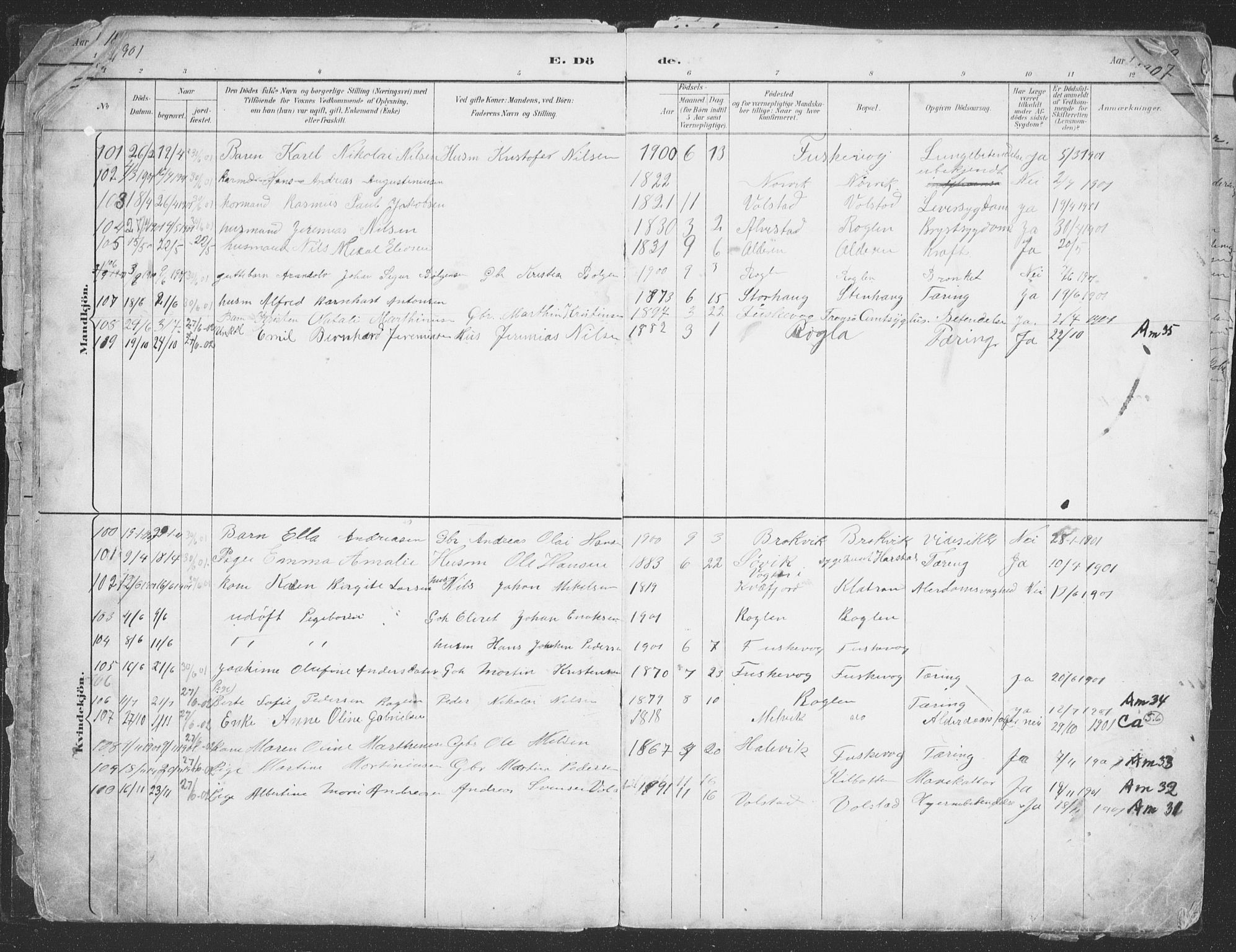 Trondenes sokneprestkontor, AV/SATØ-S-1319/H/Hb/L0013klokker: Parish register (copy) no. 13, 1891-1916