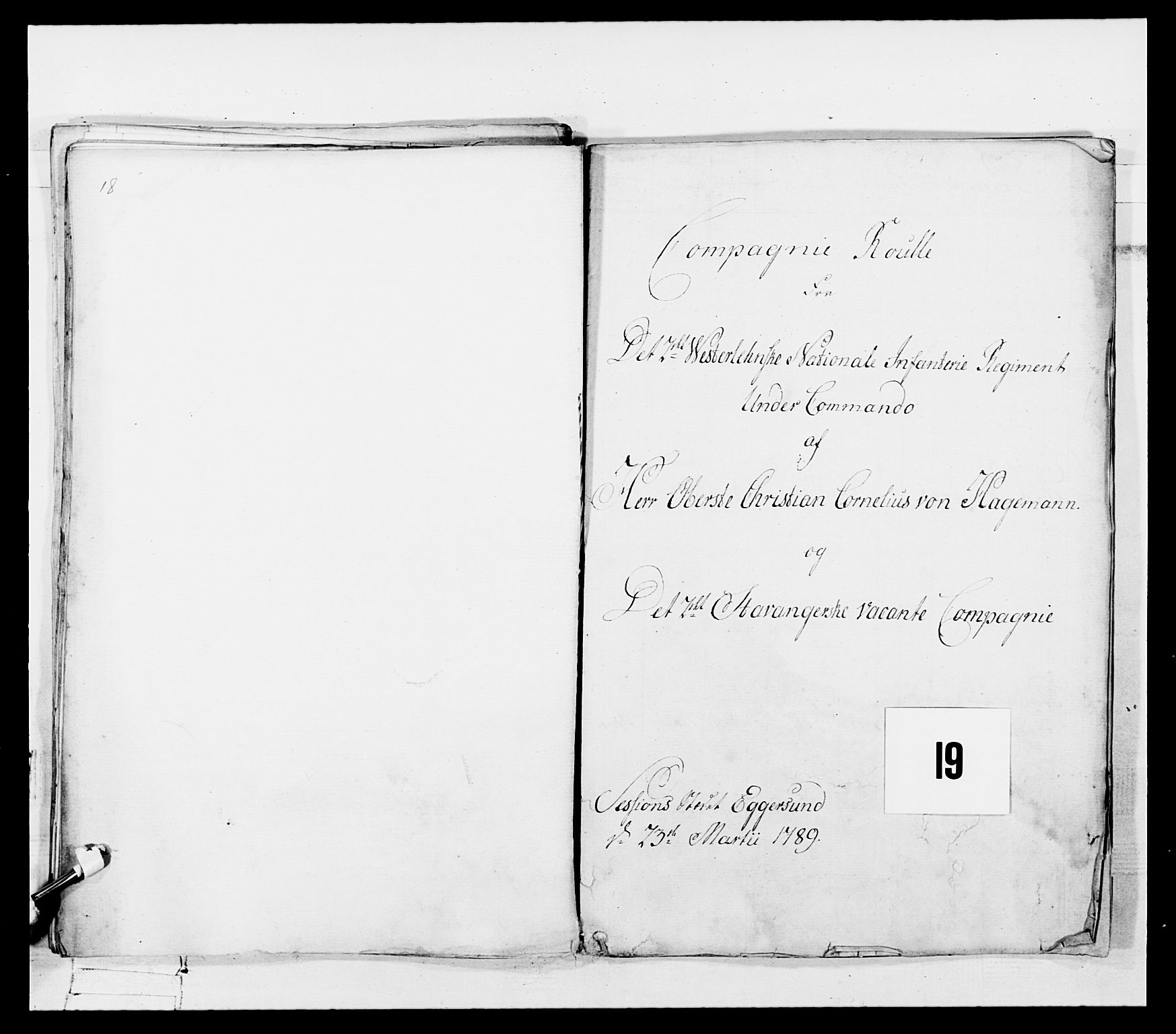Generalitets- og kommissariatskollegiet, Det kongelige norske kommissariatskollegium, RA/EA-5420/E/Eh/L0107: 2. Vesterlenske nasjonale infanteriregiment, 1782-1789, p. 427