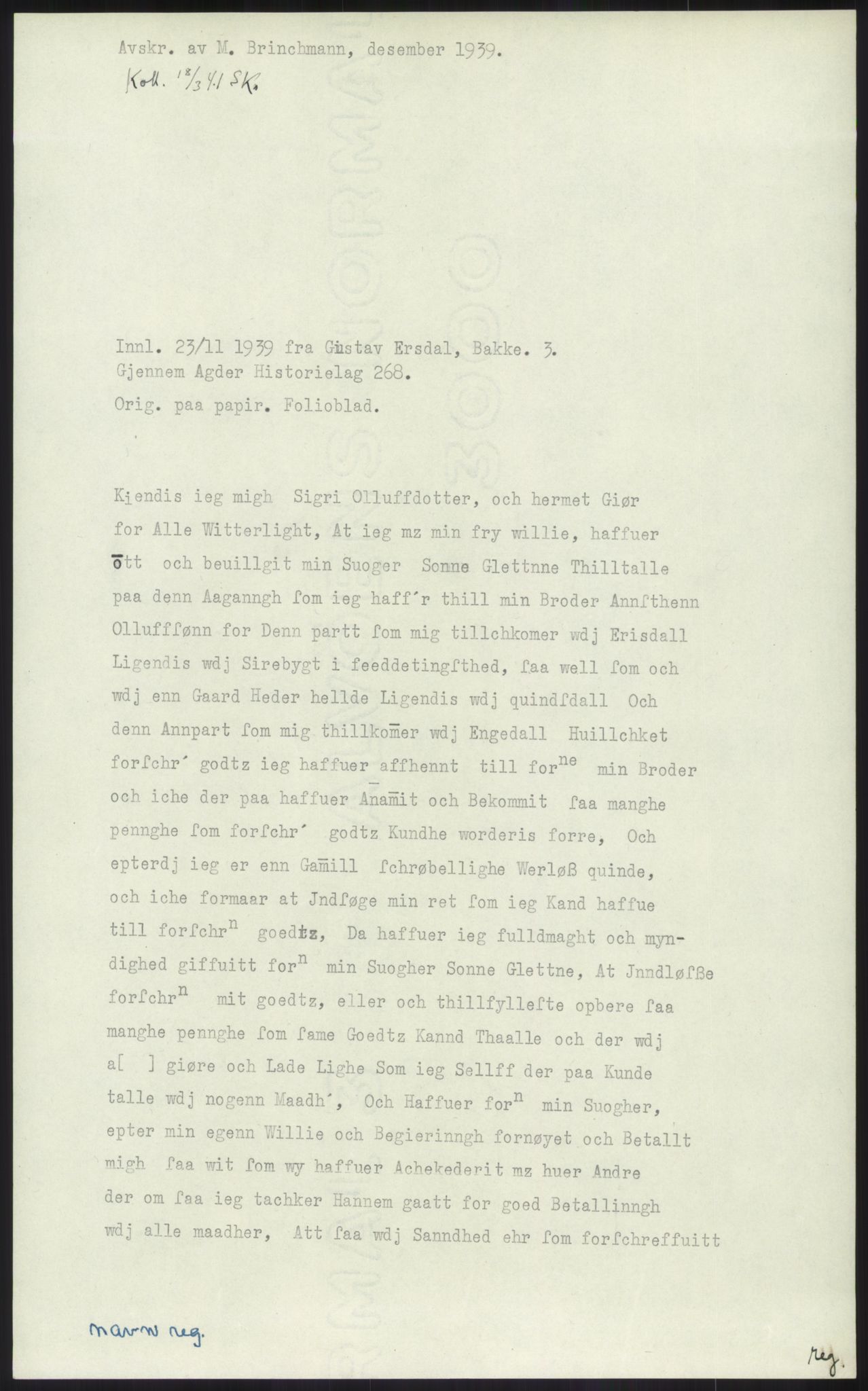 Samlinger til kildeutgivelse, Diplomavskriftsamlingen, RA/EA-4053/H/Ha, p. 1040