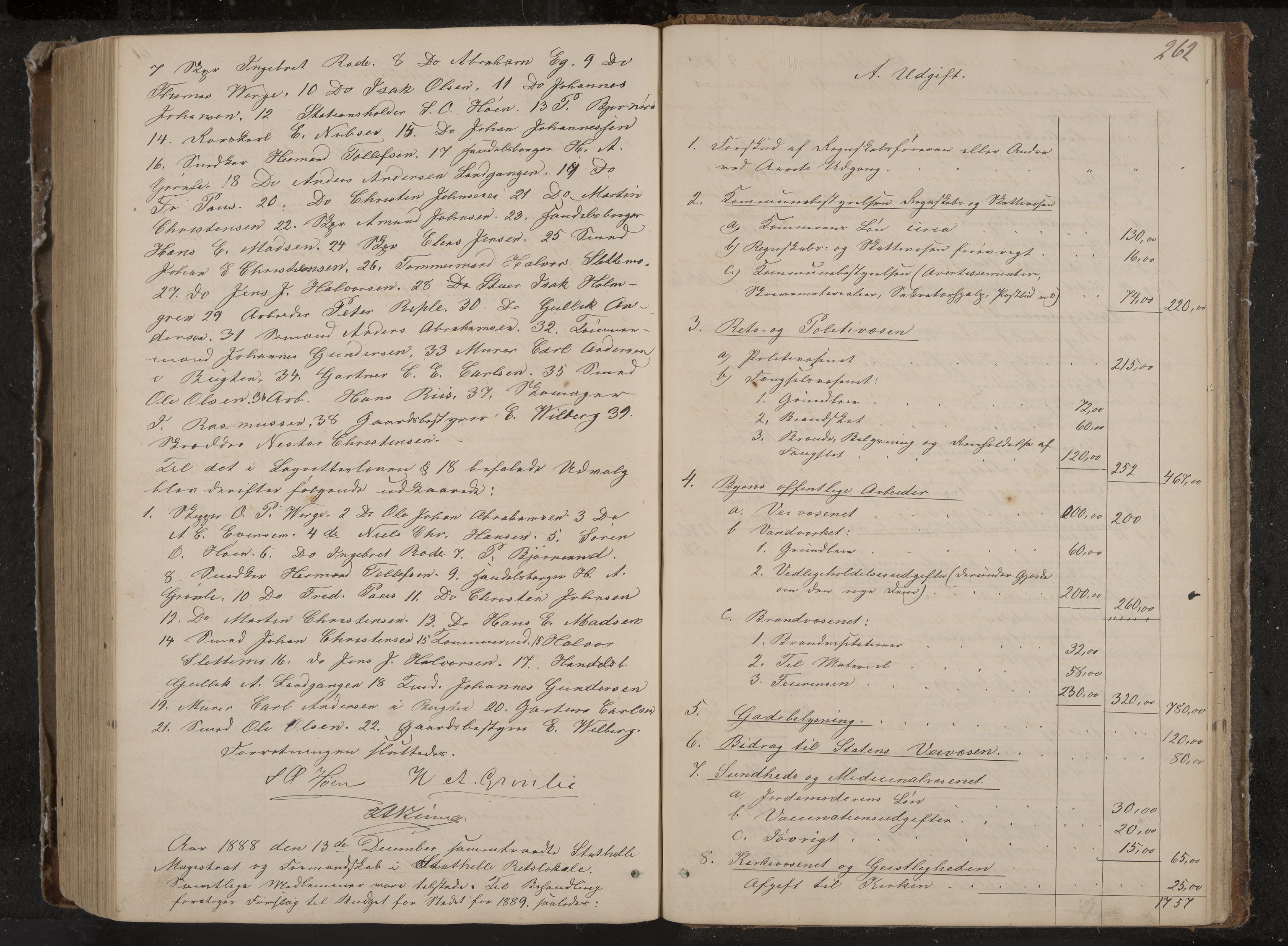 Stathelle formannskap og sentraladministrasjon, IKAK/0803021/A/L0001: Møtebok, 1852-1891, p. 262