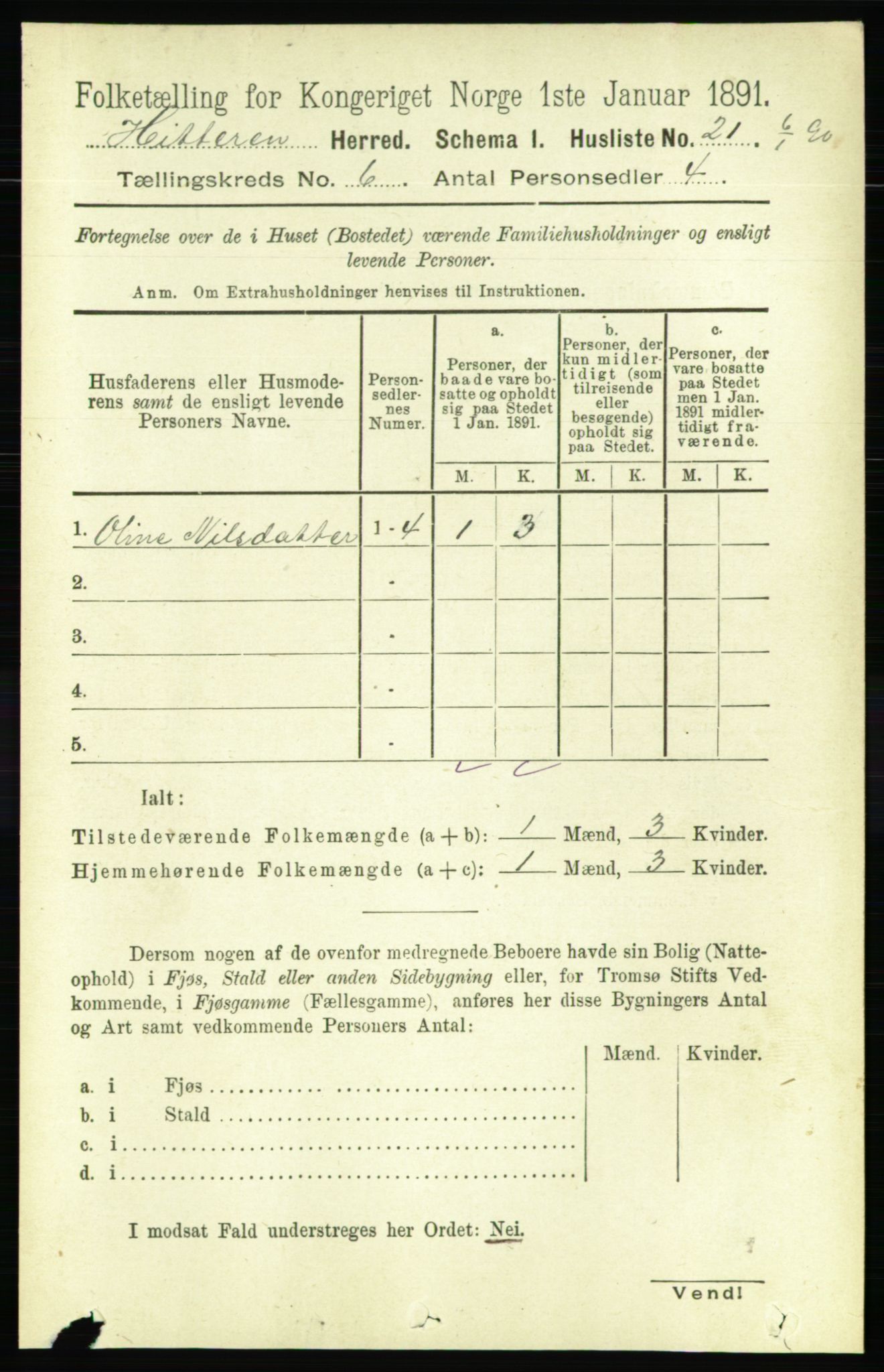 RA, 1891 census for 1617 Hitra, 1891, p. 1062