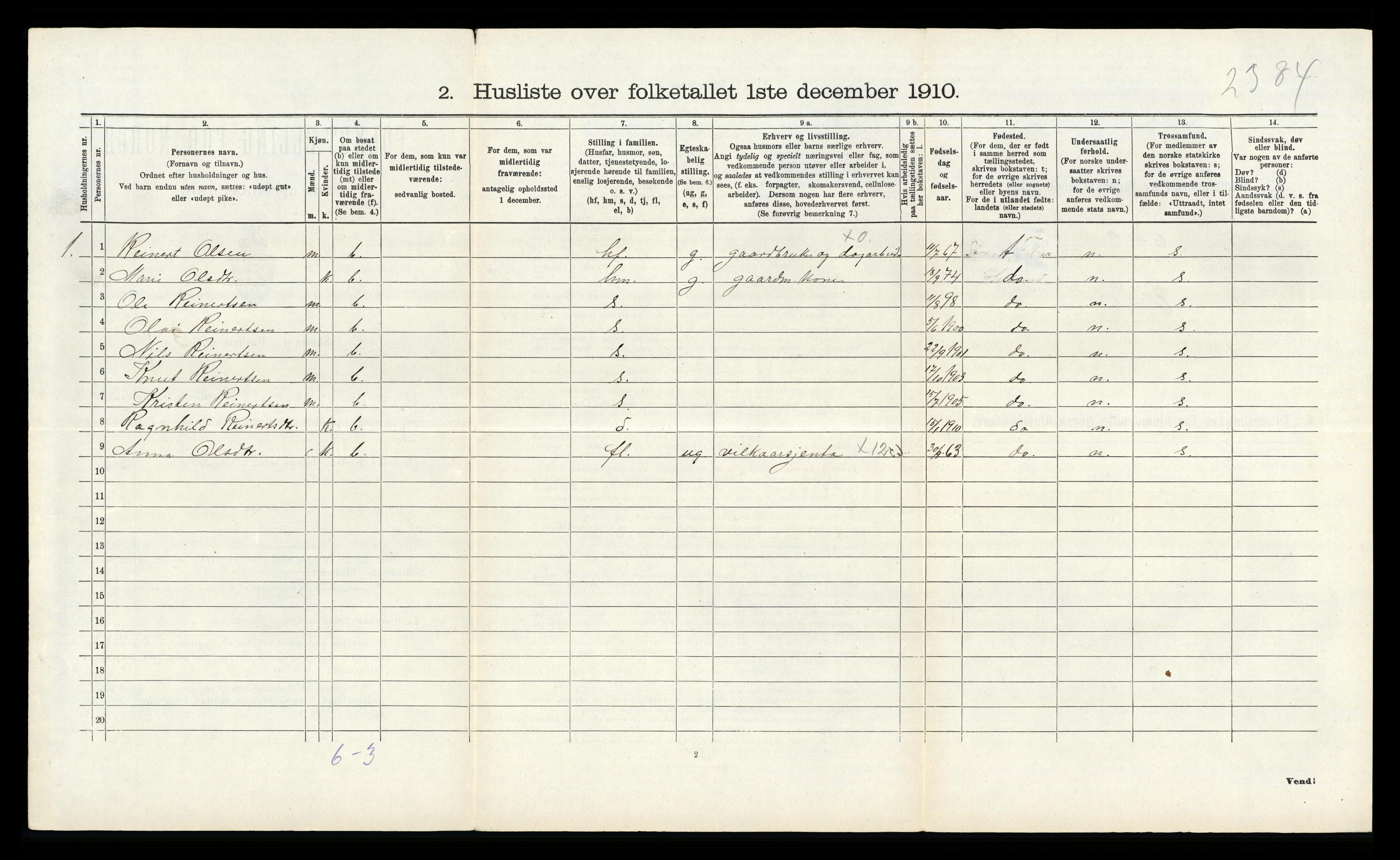 RA, 1910 census for Fitjar, 1910, p. 550