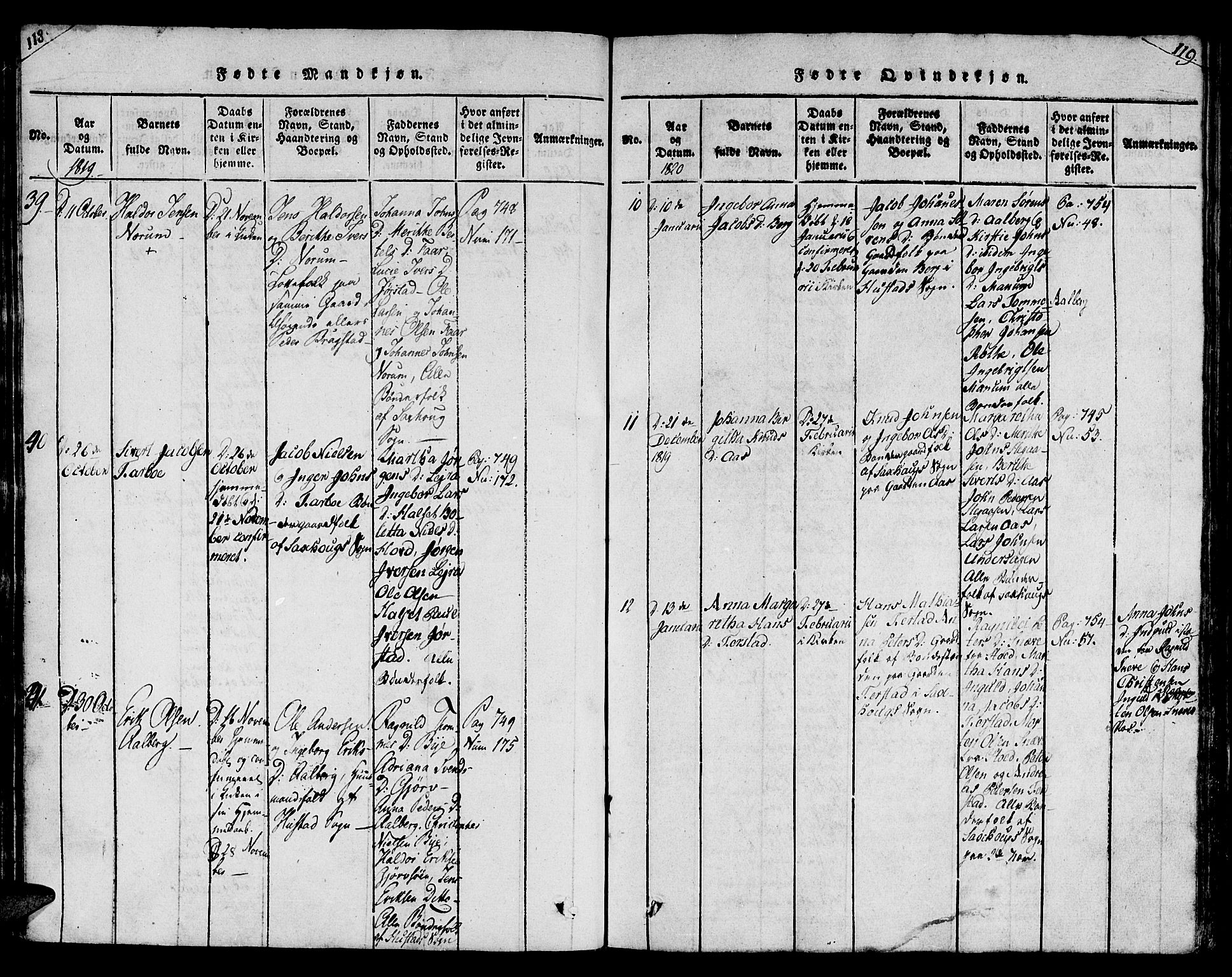 Ministerialprotokoller, klokkerbøker og fødselsregistre - Nord-Trøndelag, AV/SAT-A-1458/730/L0275: Parish register (official) no. 730A04, 1816-1822, p. 118-119