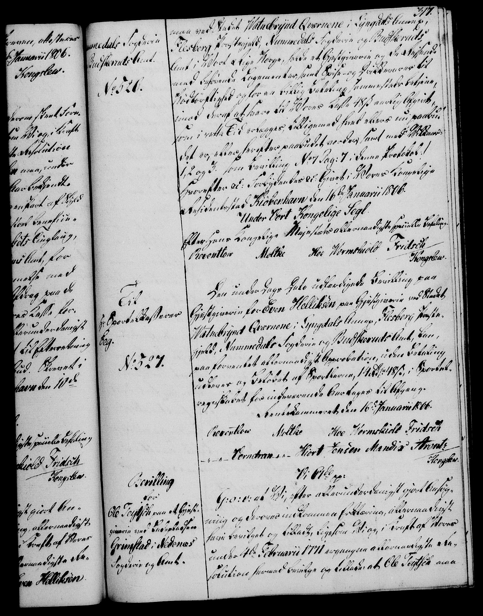 Rentekammeret, Kammerkanselliet, RA/EA-3111/G/Gg/Gga/L0018: Norsk ekspedisjonsprotokoll med register (merket RK 53.18), 1804-1806, p. 317
