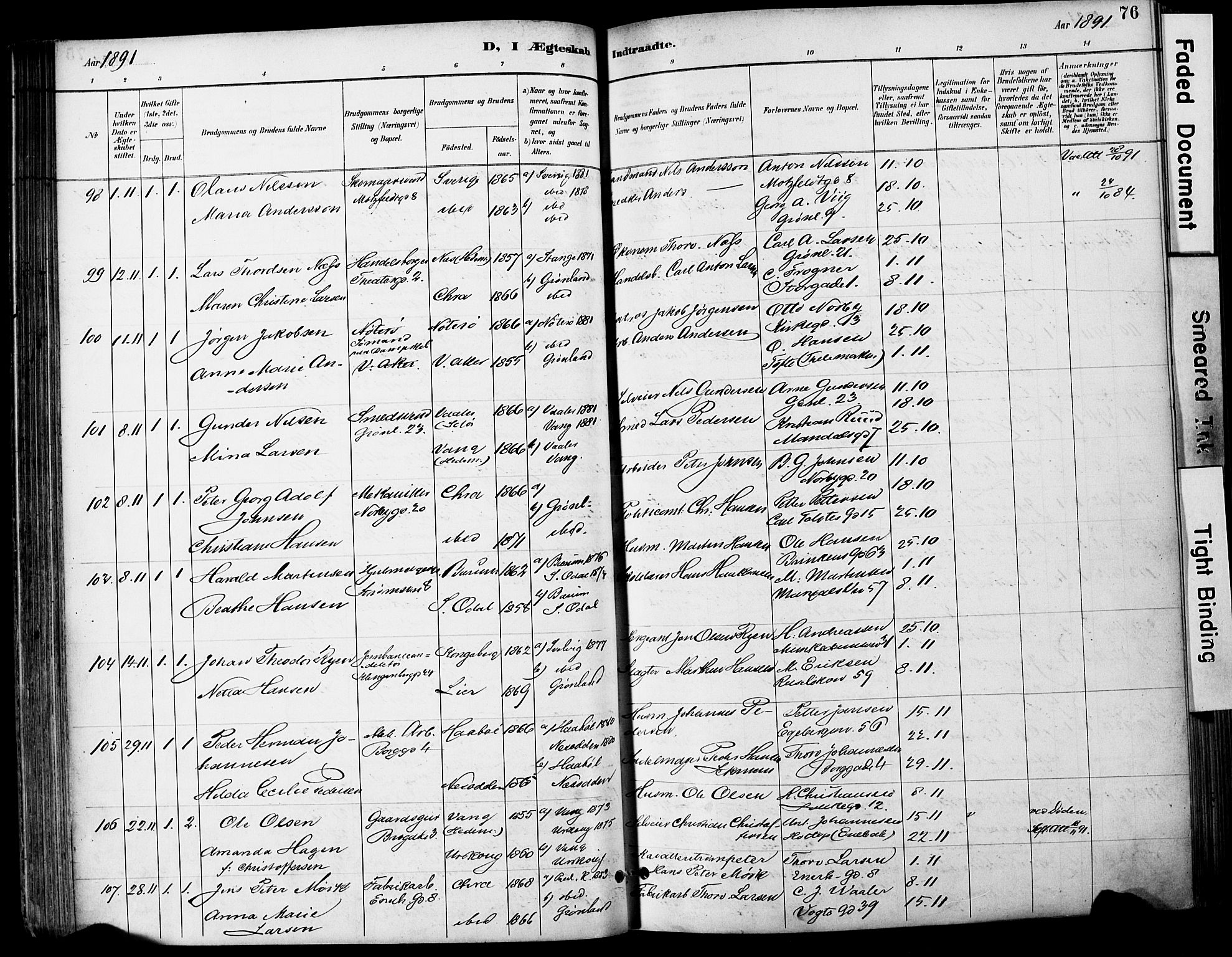 Grønland prestekontor Kirkebøker, AV/SAO-A-10848/F/Fa/L0013: Parish register (official) no. 13, 1887-1906, p. 76