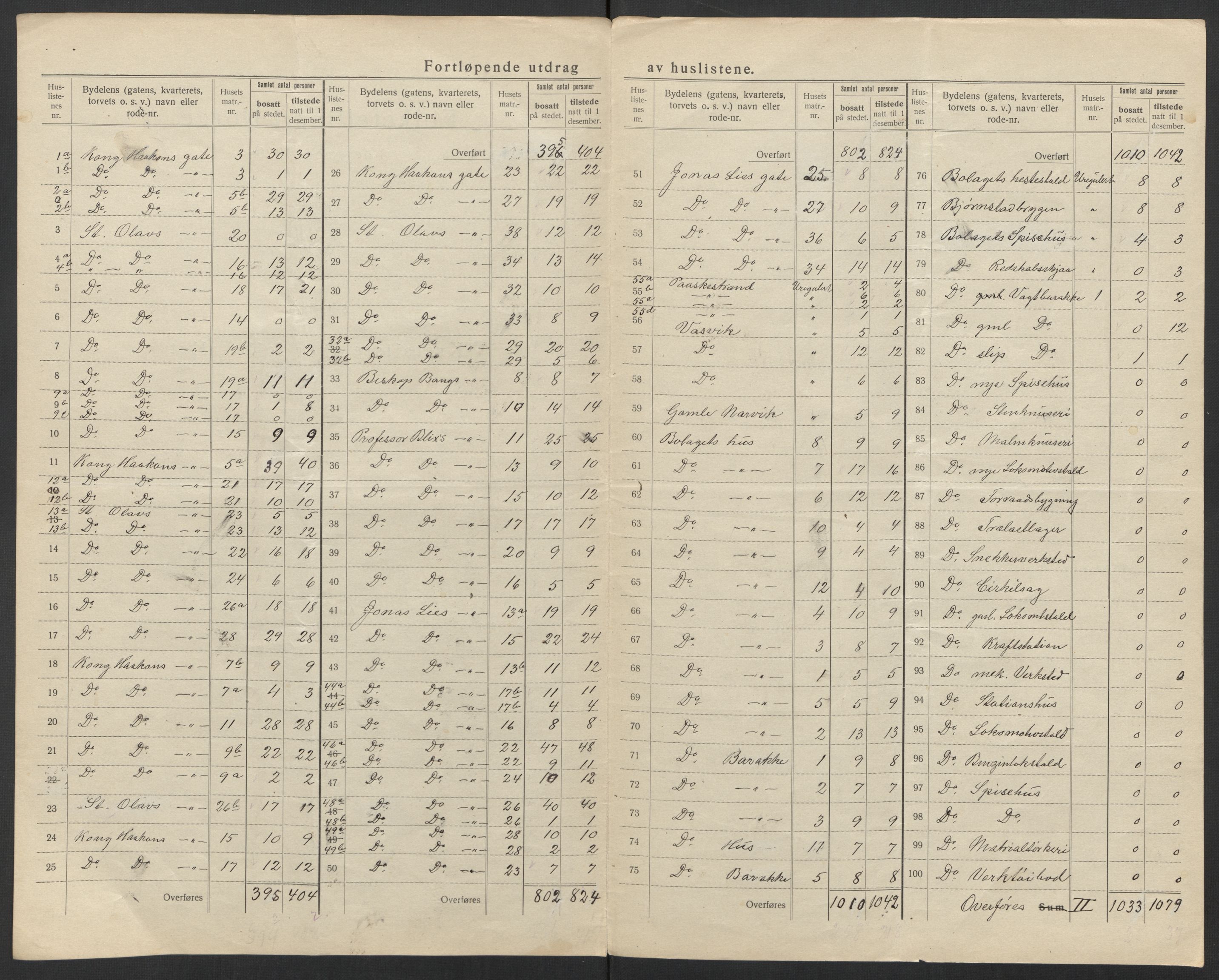 SAT, 1920 census for Narvik, 1920, p. 25