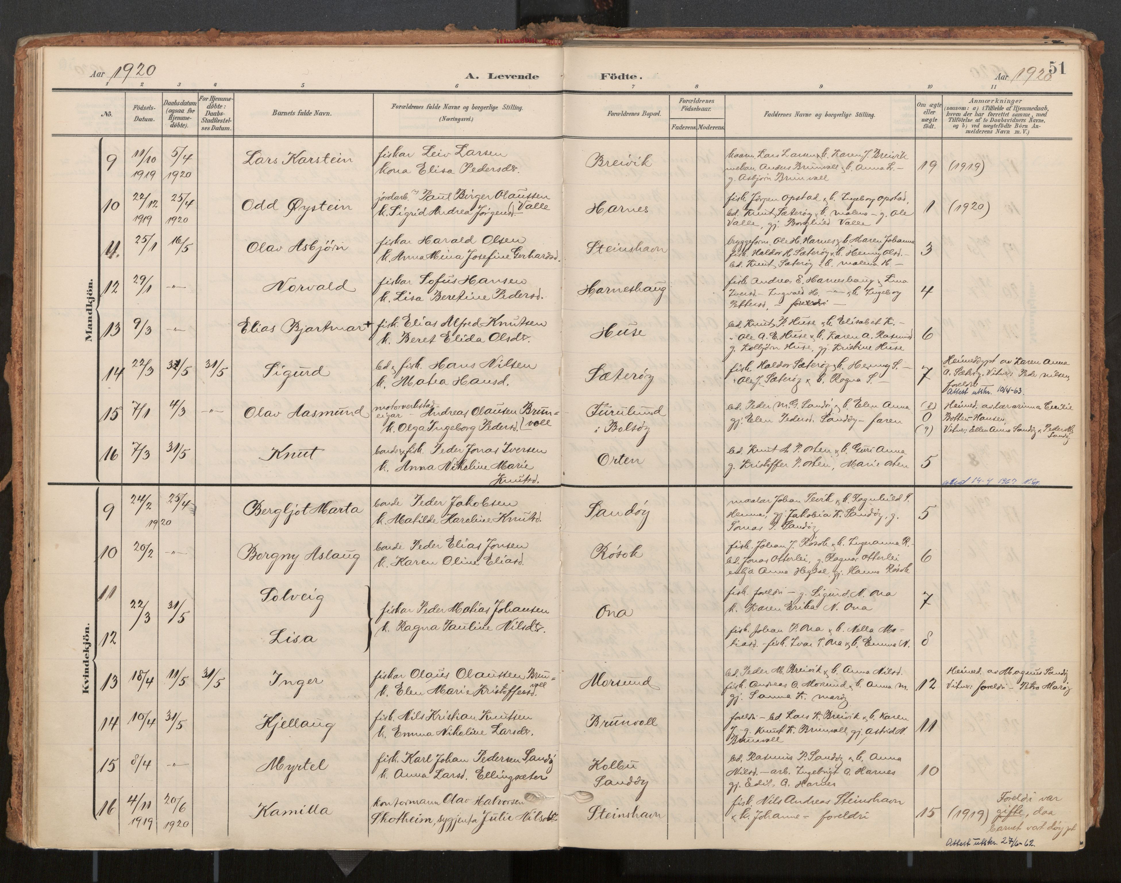 Ministerialprotokoller, klokkerbøker og fødselsregistre - Møre og Romsdal, AV/SAT-A-1454/561/L0730: Parish register (official) no. 561A04, 1901-1929, p. 51