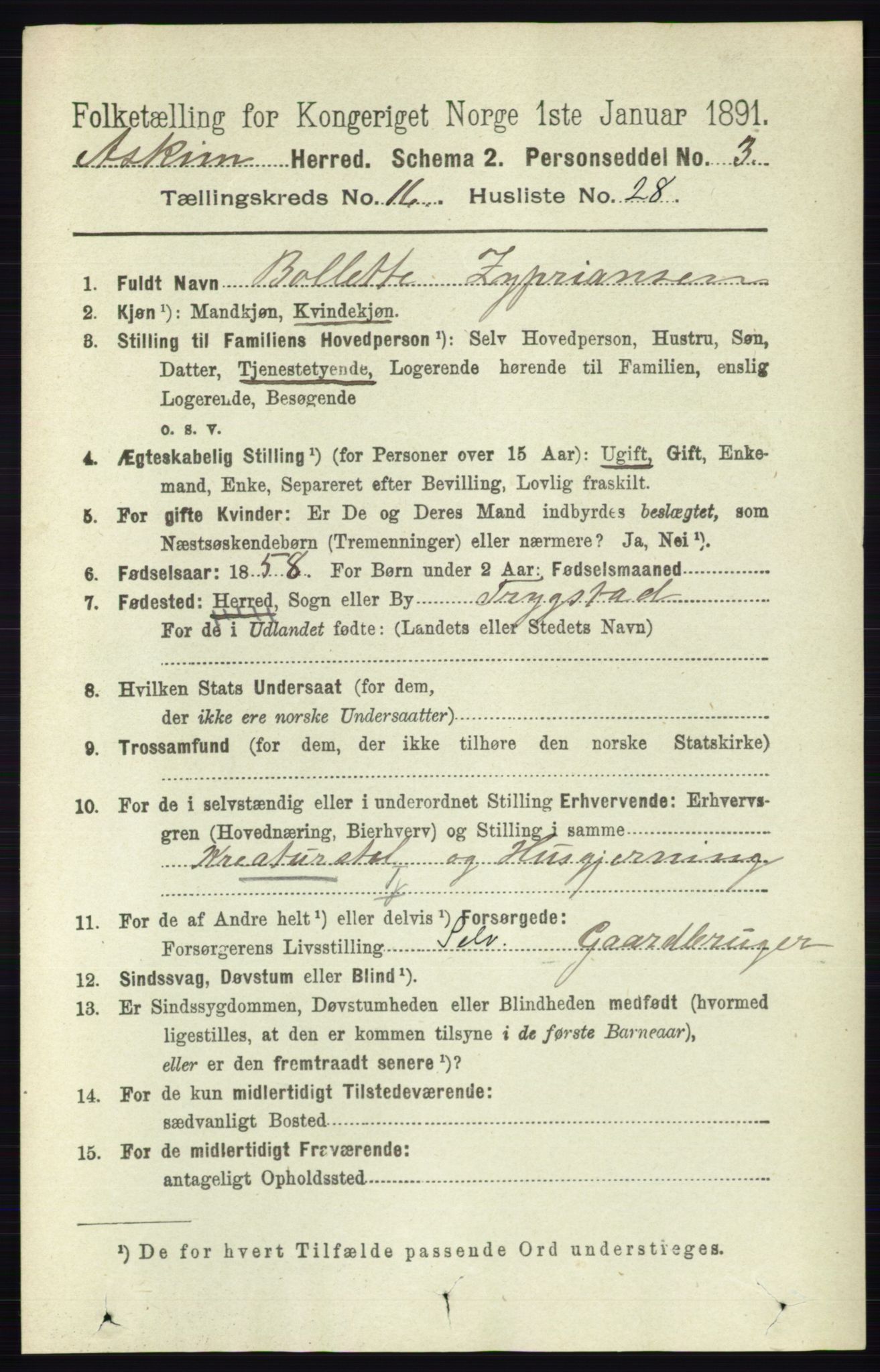 RA, 1891 census for 0124 Askim, 1891, p. 2805