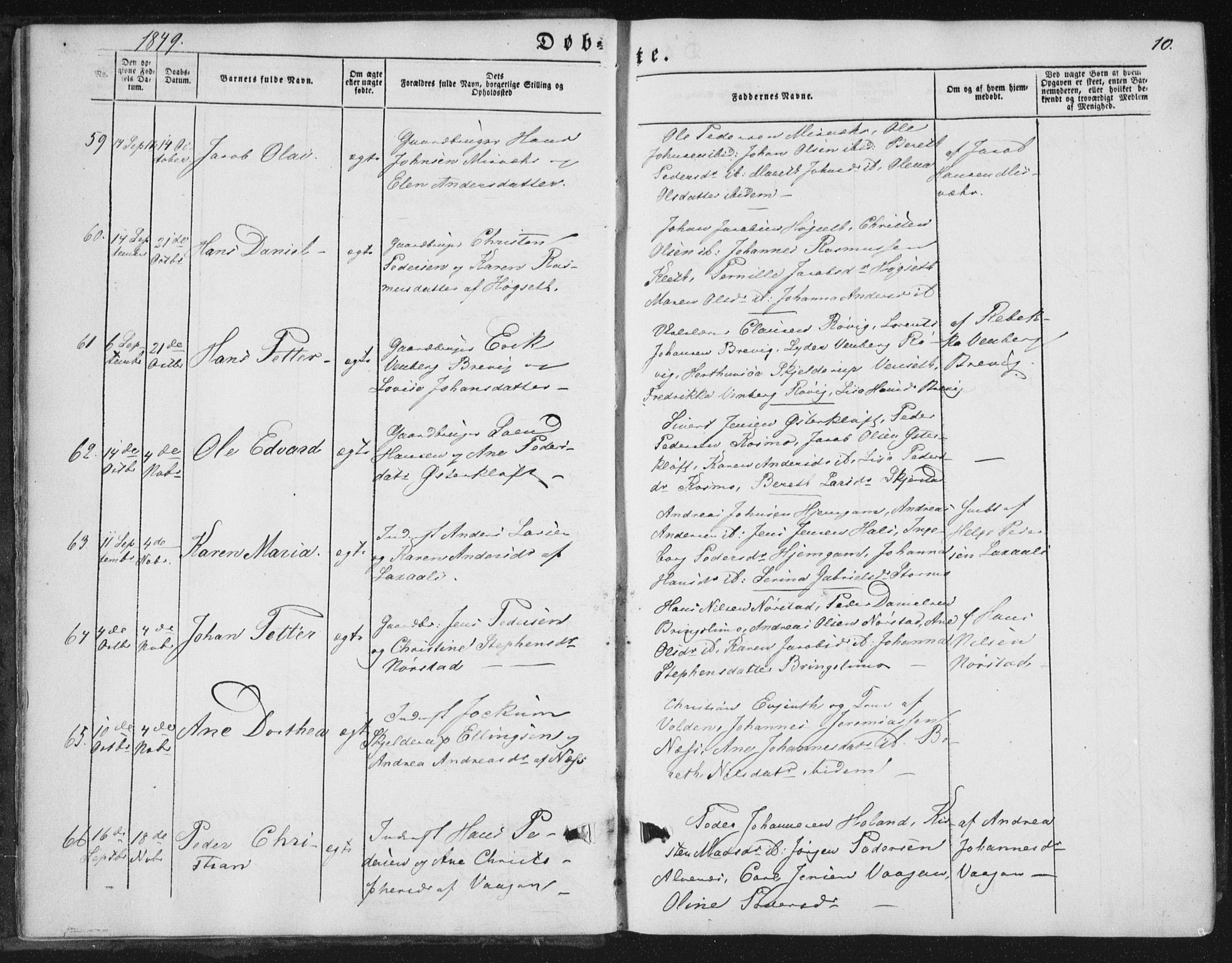 Ministerialprotokoller, klokkerbøker og fødselsregistre - Nordland, AV/SAT-A-1459/852/L0738: Parish register (official) no. 852A08, 1849-1865, p. 10