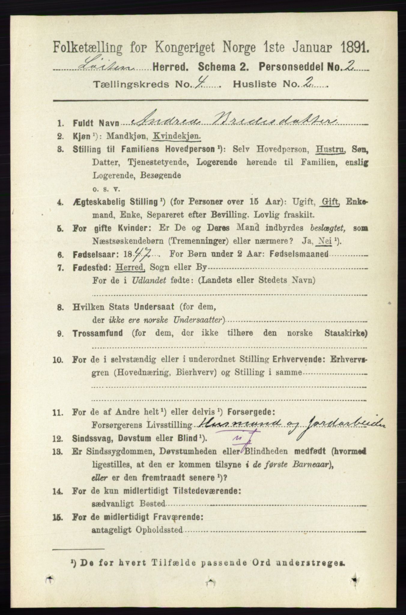 RA, 1891 census for 0415 Løten, 1891, p. 2787